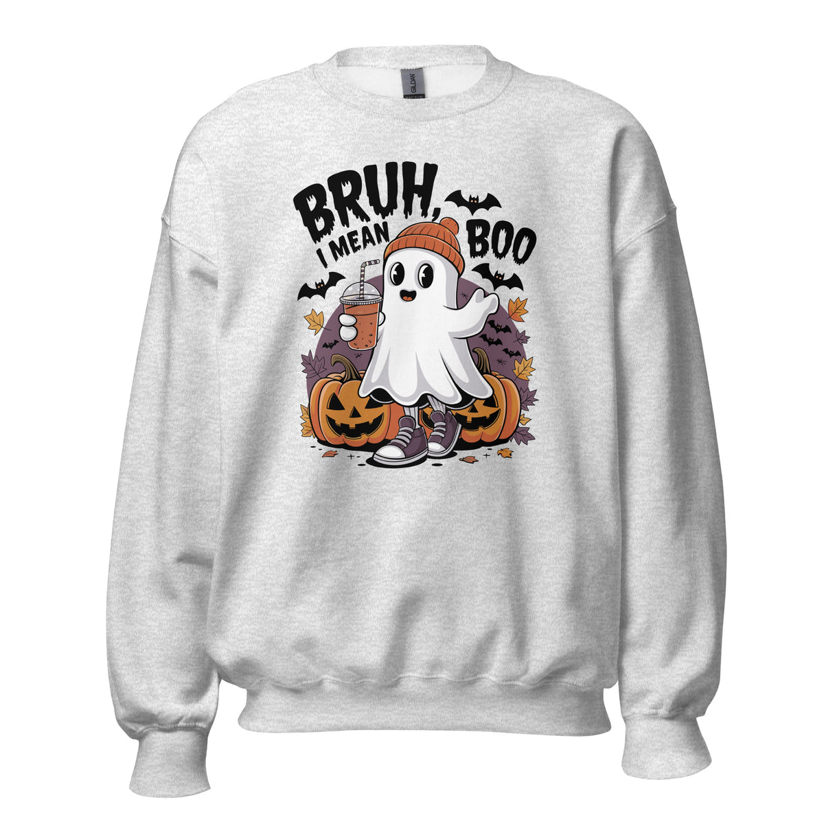 Celebrate spooky season in the Bruh Mean Boo Halloween Ghost Sweatshirt—a comfy, funny ghost design made for trick-or-treating, events, and fall.