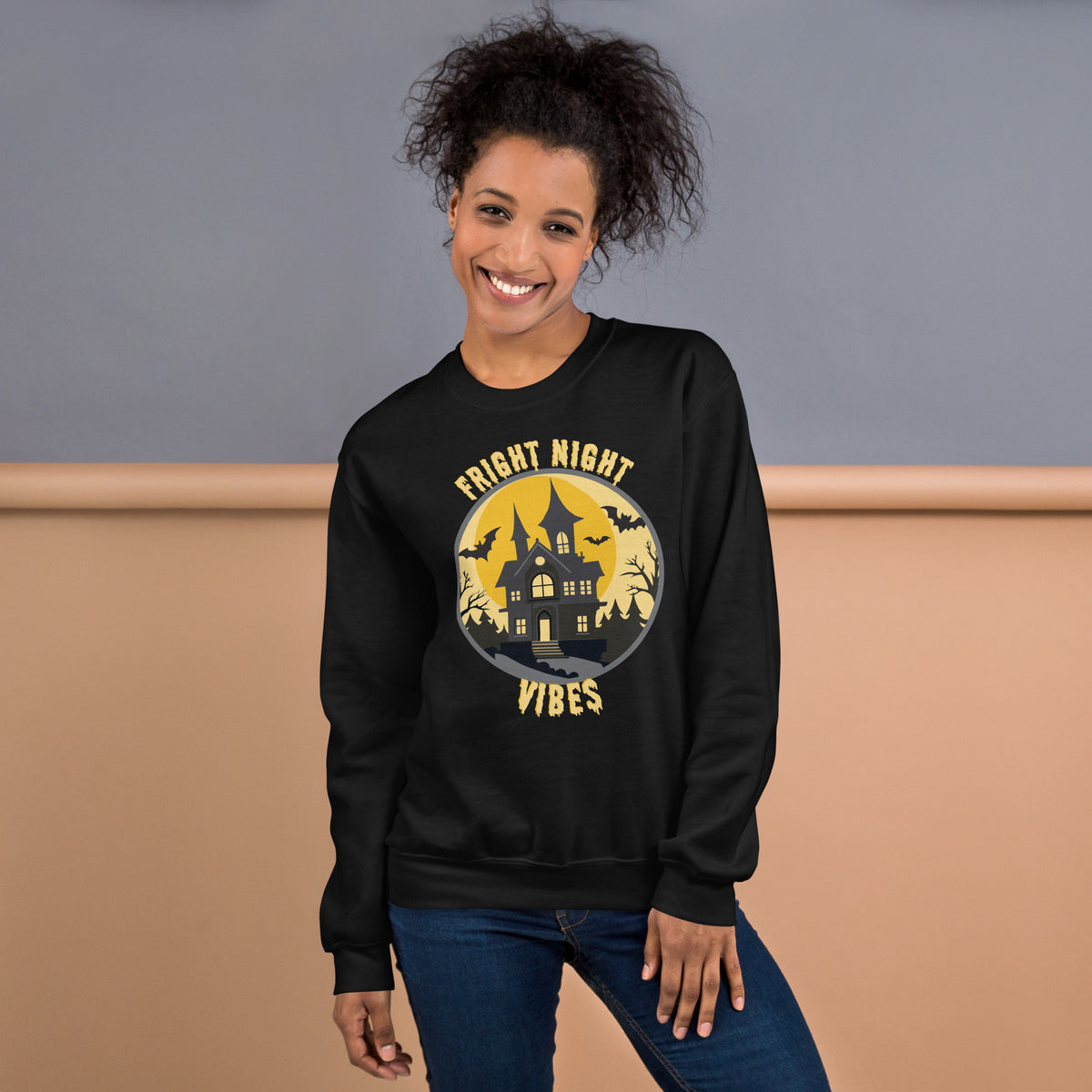 Make every spooky outing cozier with the Fright Night Vibes Halloween Crewneck Sweatshirt Festive Wear, a must-have for stylish fall celebrations.
