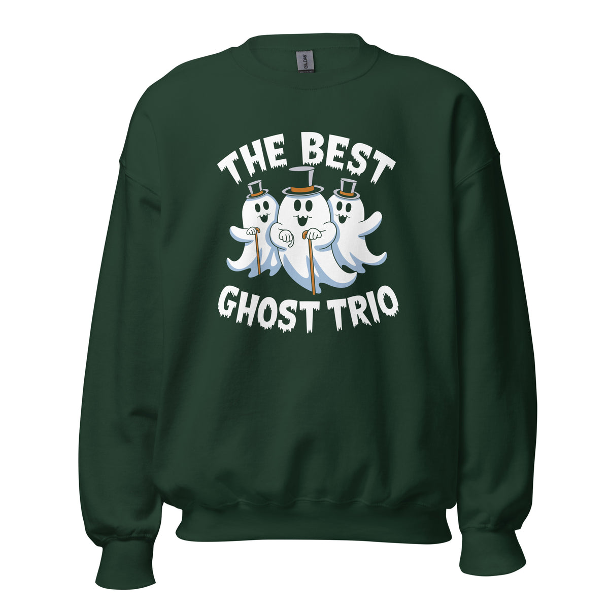 The Best Ghost Trio Halloween Crewneck Sweatshirt is a comfy, festive layer for haunted events, pumpkin patch trips, and crisp October days.