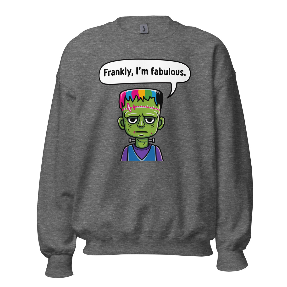 Buy Frankly, I'm Fabulous: Frankenstein Sweatshirt Casual Wear for Sale, blending cozy comfort and iconic monster flair.