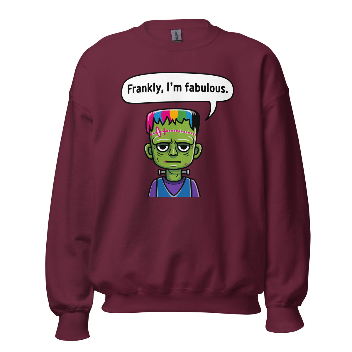 Buy Frankly, I'm Fabulous: Frankenstein Sweatshirt Casual Wear for Sale, blending cozy comfort and iconic monster flair.