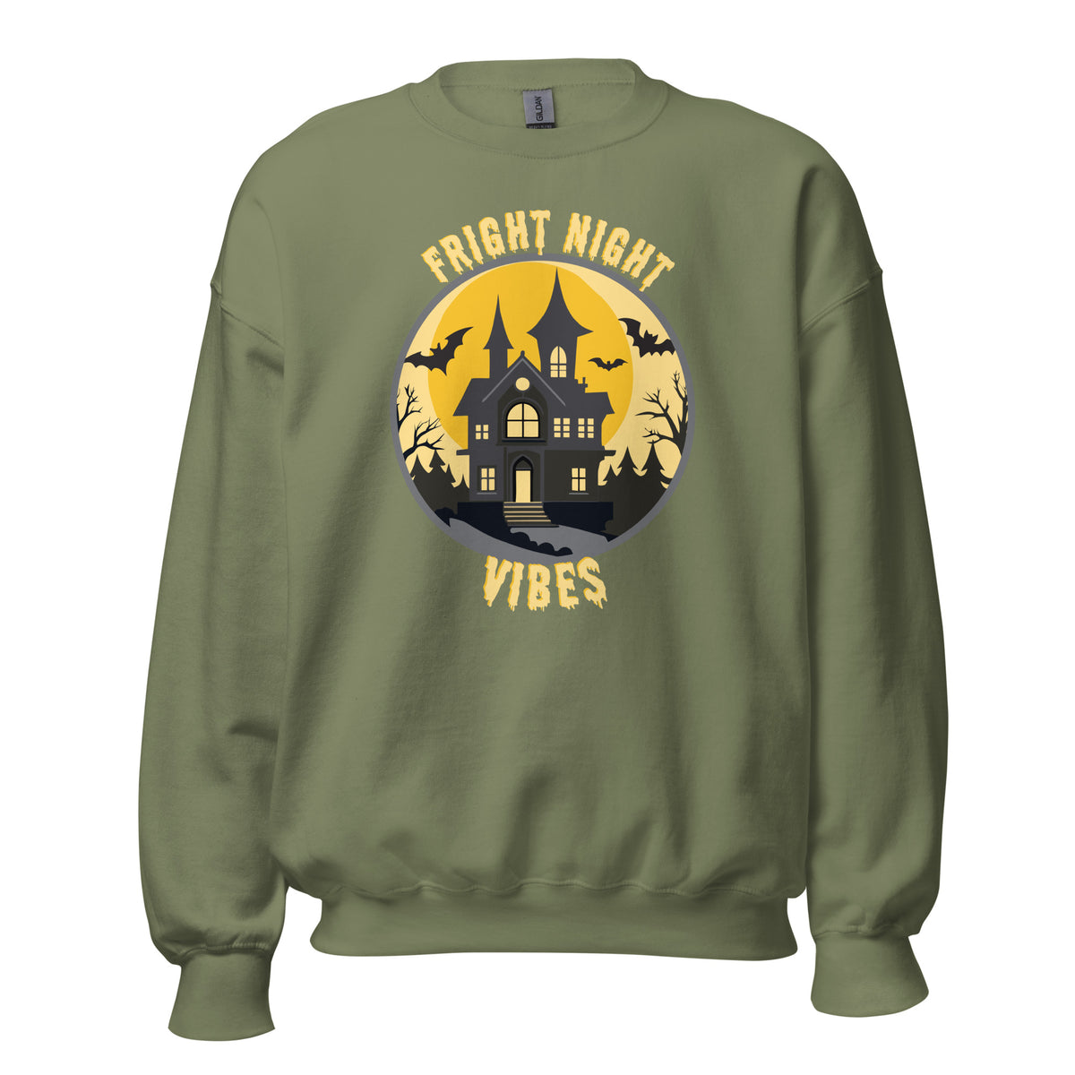 Make every October outing cozier with the Fright Night Vibes Halloween Crewneck Sweatshirt, a festive essential for Halloween lovers.