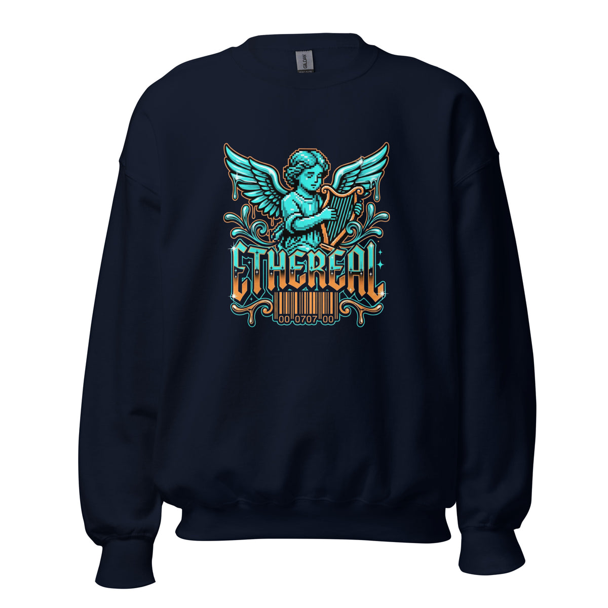 Shop Best Pixelated Angel Playing Harp Dripping Sweatshirt Casual Wear Outfits