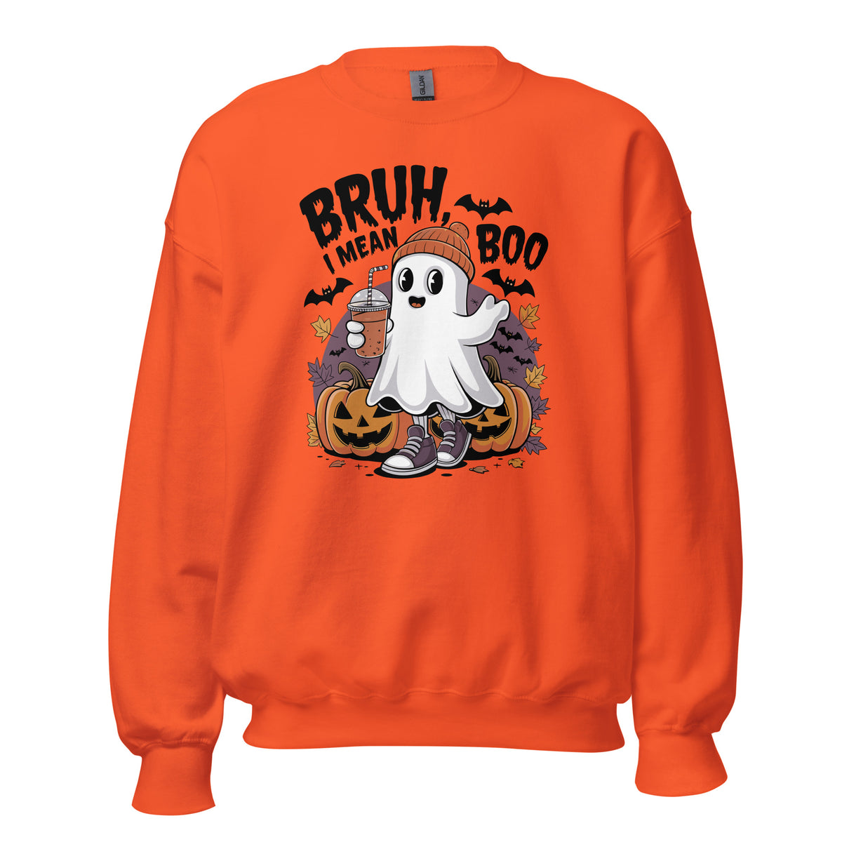 Get into spooky season with the Bruh Mean Boo Halloween Ghost Sweatshirt, featuring a playful ghost design and soft everyday comfort.