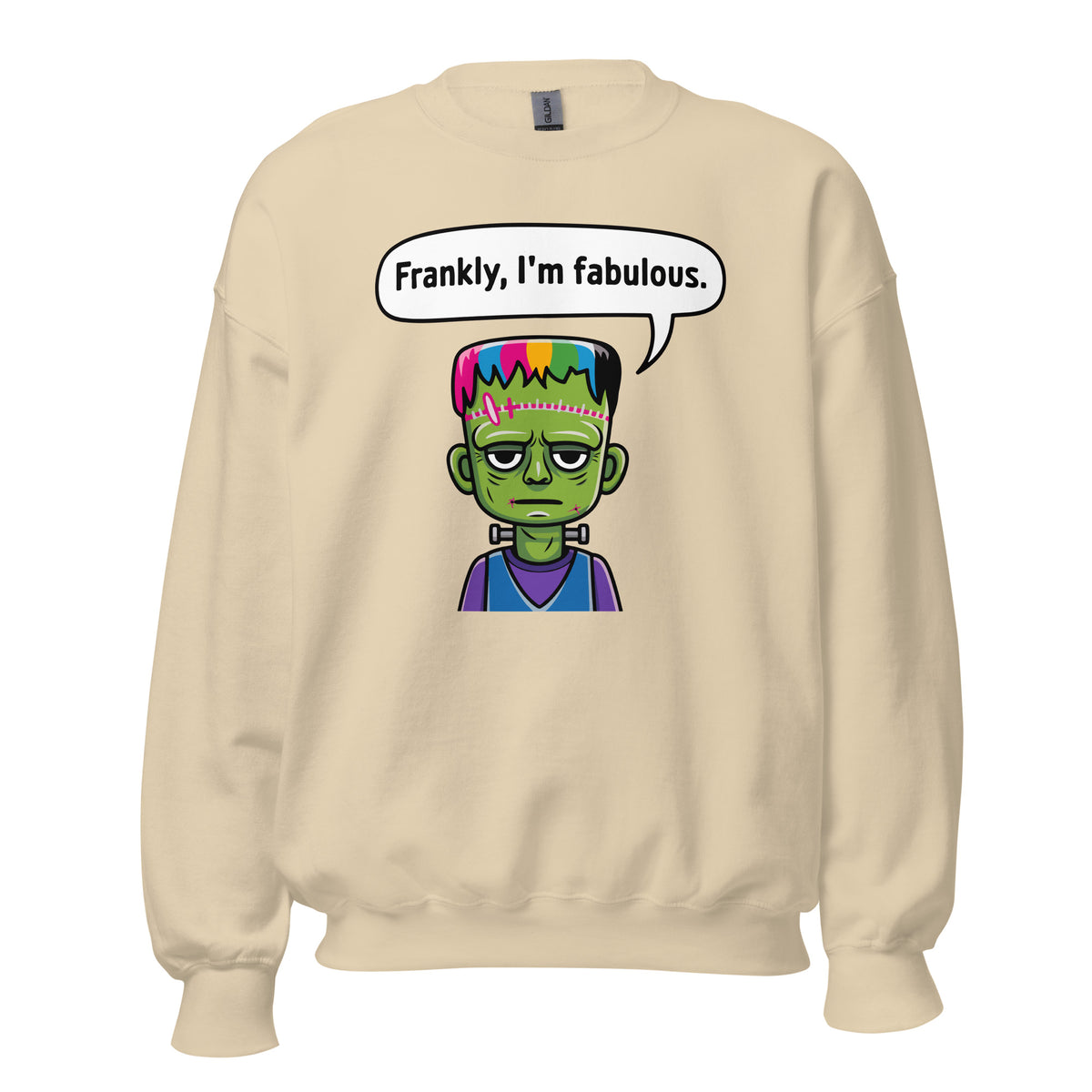 Buy Frankly, I'm Fabulous: Frankenstein Sweatshirt Casual Wear for Sale, blending cozy comfort and iconic monster flair.