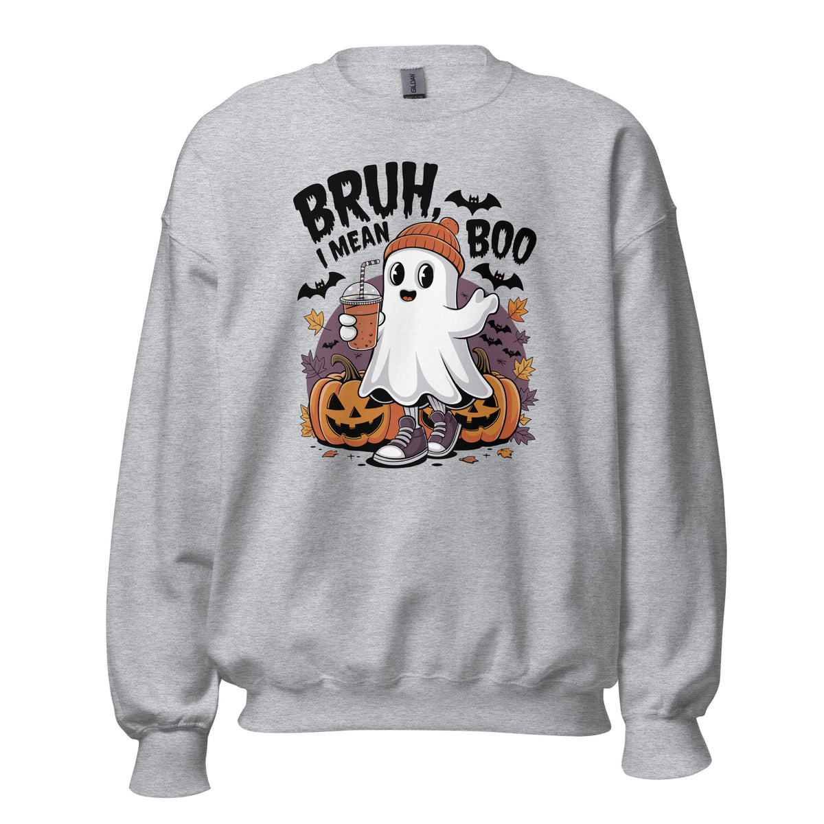 Shop the Bruh Mean Boo Halloween Ghost Sweatshirt for a fun, cozy layer that brings playful spooky vibes to fall parties and trick-or-treating.