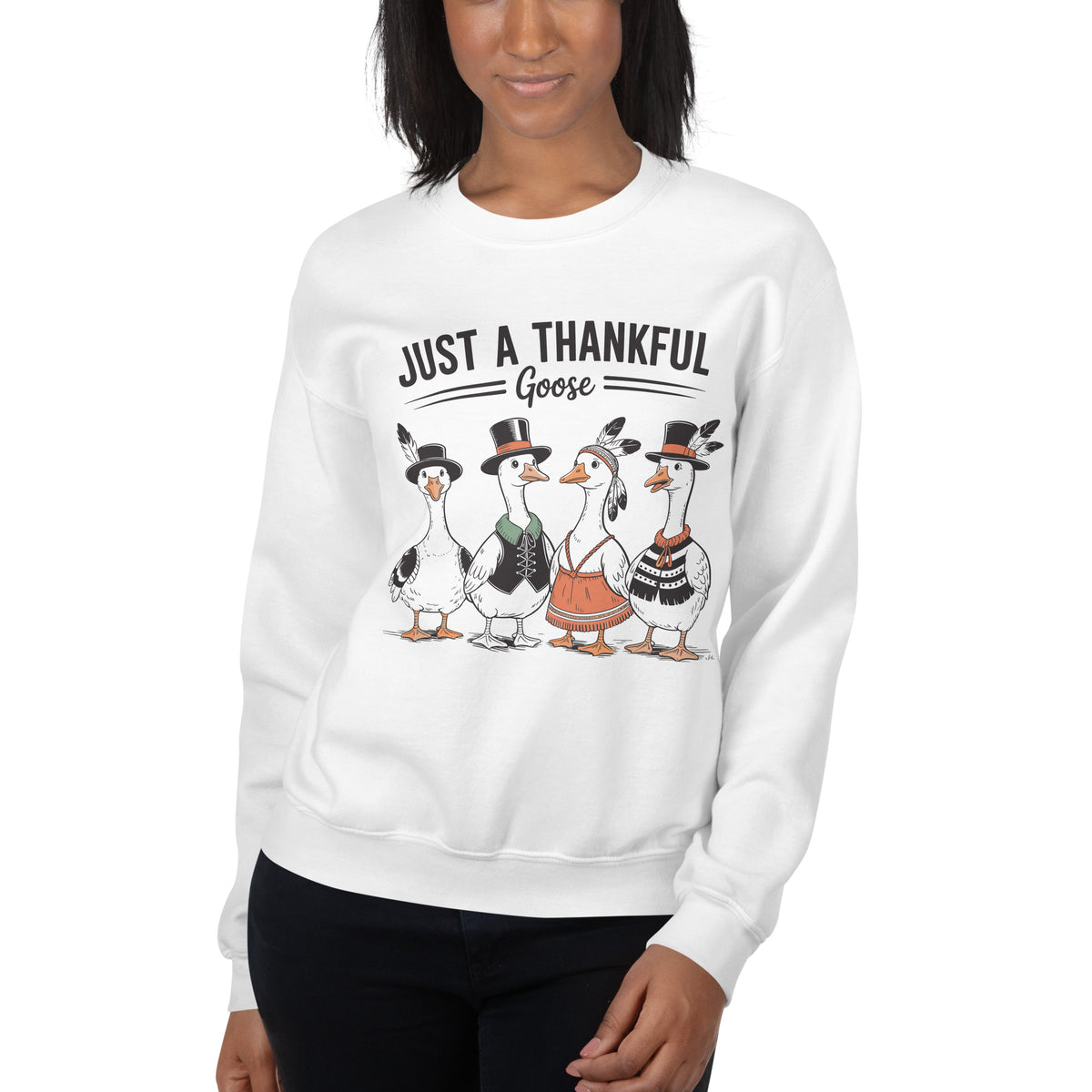 Shop Cute Thankful Goose Thanksgiving Crewneck Sweatshirt for Casual Wear for a cheerful, cozy look that brings warmth to every fall celebration. Add festive charm to your wardrobe with the Thankful Goose Thanksgiving Crewneck Sweatshirt, perfect for Thanksgiving and fall days. Buy Thankful Goose Thanksgiving Crewneck Sweatshirt, a cozy festive staple for fall gatherings, gratitude, and seasonal style.
