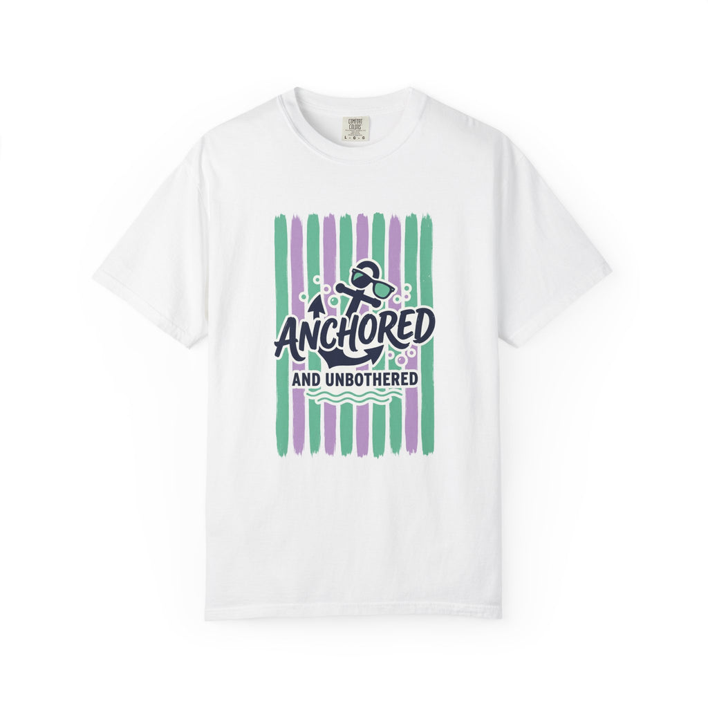 Buy Anchored and Unbothered Nautical Graphic T-Shirt for Sale Online Shop the Anchored and Unbothered Nautical Graphic T-Shirt for a relaxed maritime look that brings playful attitude to everyday casual outfits. Make waves in the Anchored and Unbothered Nautical Graphic T-Shirt, a bold choice for sailors, beach lovers, and weekend adventures. Show off laid-back coastal style with the Anchored and Unbothered Nautical Graphic T-Shirt, made for beach days, boating, and easygoing vibes.