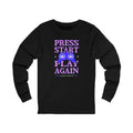 Buy Gaming Press Start Play Again Long Sleeve T-Shirt Casual Wear Level up your casual wardrobe with the Gaming Press Start Play Again Long Sleeve T-Shirt, made for gamers who never quit playing. Show your love of gaming in the Gaming Press Start Play Again Long Sleeve T-Shirt, perfect for game nights and everyday wear. Level up your casual wardrobe with the Gaming Press Start Play Again Long Sleeve T-Shirt, made for gamers who never quit playing.