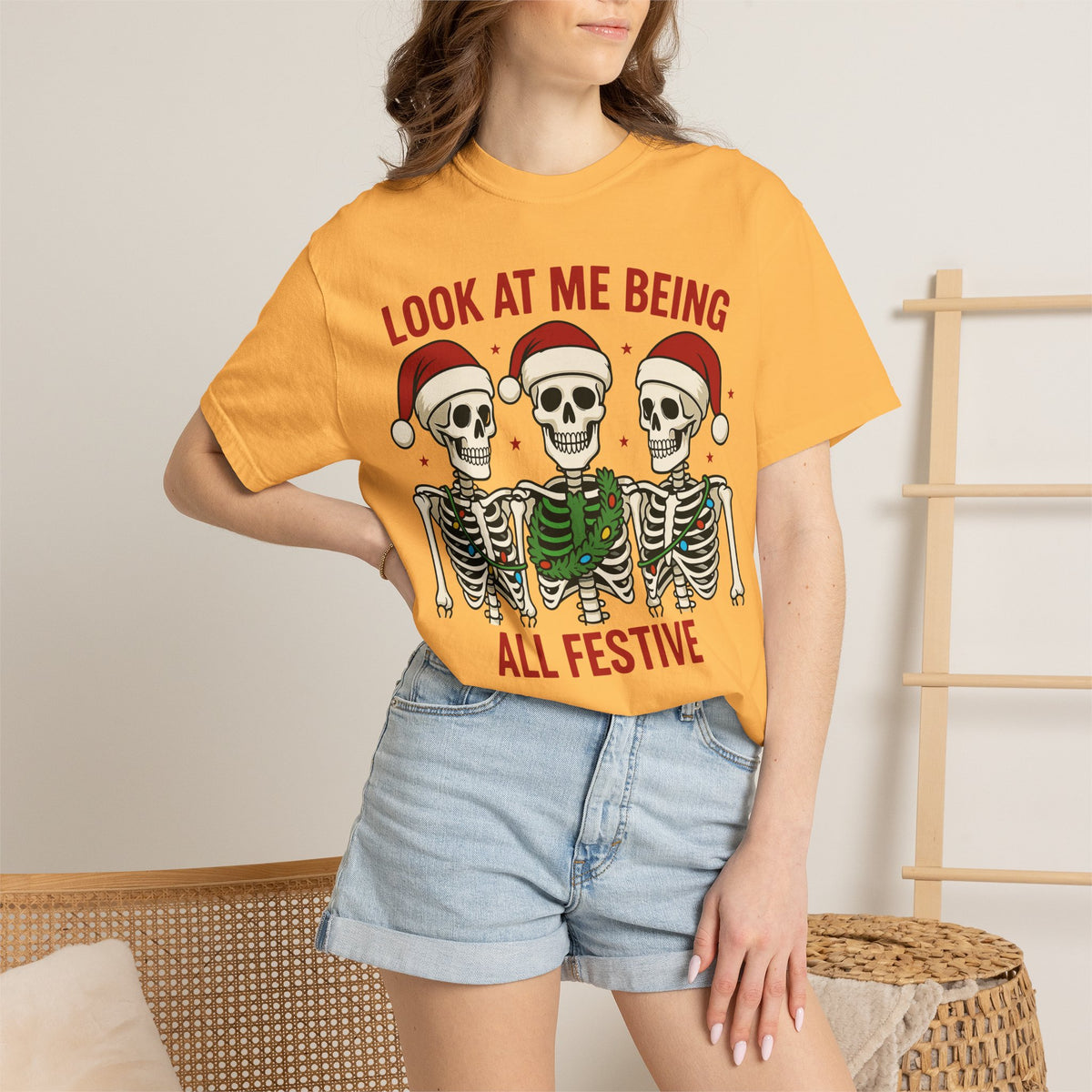 Shop Festive Skeletons Christmas Holiday T-Shirt Casual Wear for a fun, spooky seasonal look perfect for parties, gifting, and everyday style. Bring spooky cheer to your wardrobe with Festive Skeletons Christmas Holiday T-Shirt Casual Wear for relaxed seasonal celebrations. Buy Festive Skeletons Christmas Holiday T-Shirt Casual Wear, a playful choice for Christmas events, cozy gatherings, and casual outfits.