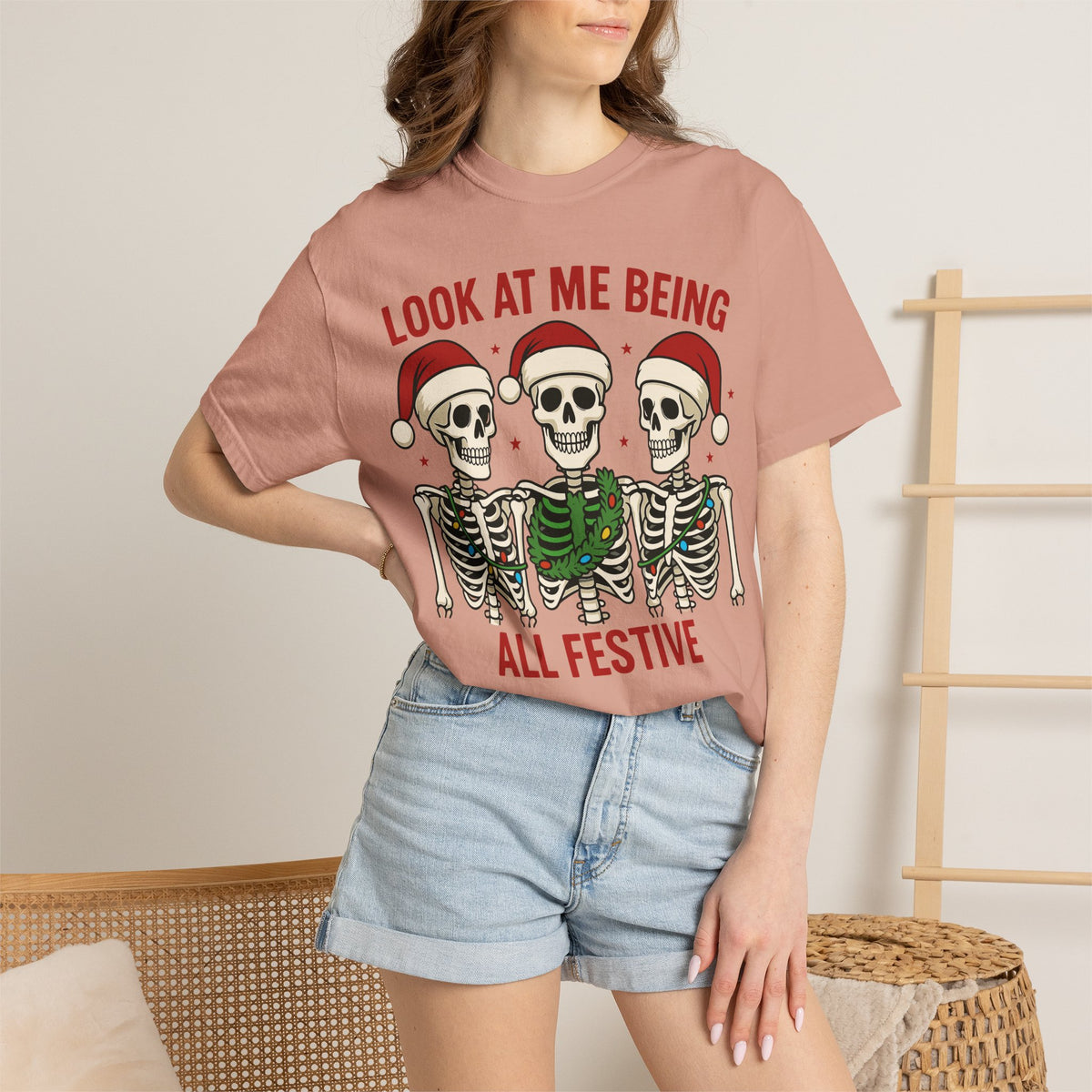Shop Festive Skeletons Christmas Holiday T-Shirt Casual Wear for a fun, spooky seasonal look perfect for parties, gifting, and everyday style. Bring spooky cheer to your wardrobe with Festive Skeletons Christmas Holiday T-Shirt Casual Wear for relaxed seasonal celebrations. Buy Festive Skeletons Christmas Holiday T-Shirt Casual Wear, a playful choice for Christmas events, cozy gatherings, and casual outfits.