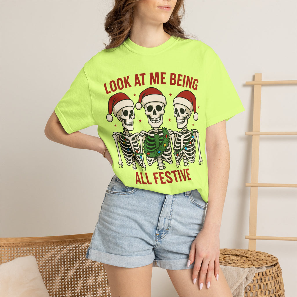 Shop Festive Skeletons Christmas Holiday T-Shirt Casual Wear for a fun, spooky seasonal look perfect for parties, gifting, and everyday style. Bring spooky cheer to your wardrobe with Festive Skeletons Christmas Holiday T-Shirt Casual Wear for relaxed seasonal celebrations. Buy Festive Skeletons Christmas Holiday T-Shirt Casual Wear, a playful choice for Christmas events, cozy gatherings, and casual outfits.