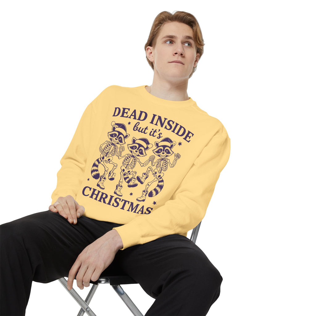 Shop Dead Inside Christmas Raccoon Skeleton Sweatshirt Casual Wear, a darkly festive layer for cozy holiday style, gifting, and winter comfort. Find your new favorite festive graphic: the Dead Inside Christmas Raccoon Skeleton Sweatshirt, made for merry misfits and winter days. Celebrate the season with the Dead Inside Christmas Raccoon Skeleton Sweatshirt—perfect for fans of spooky humor and cozy holiday looks.
