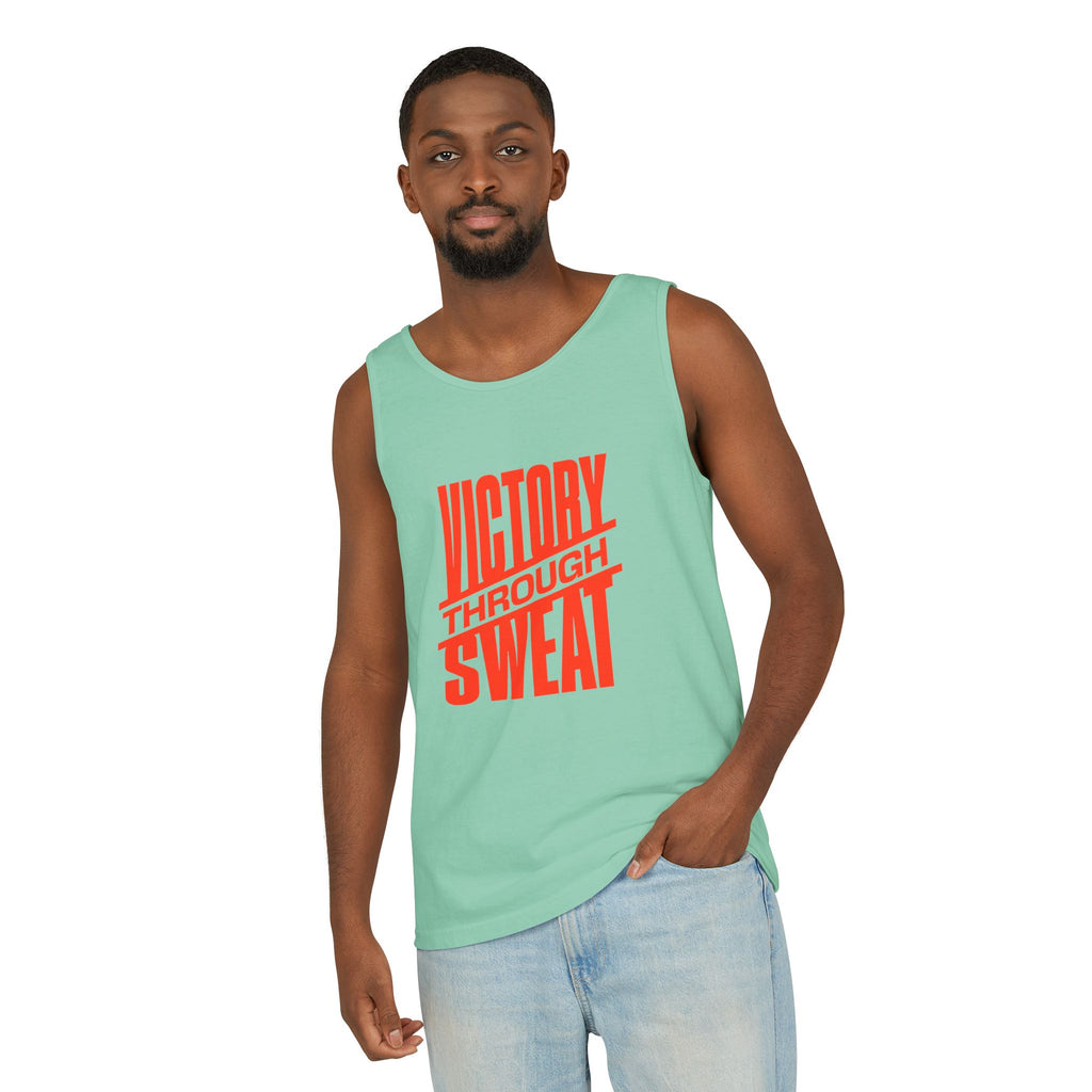 Victory Through Sweat Gym Tank Top for Active Wear Power every workout in the Victory Through Sweat Gym Tank Top for Active Wear, designed for breathable comfort, unrestricted movement, and bold style. Train harder in the Victory Through Sweat Gym Tank Top for Active Wear, combining a lightweight feel, easy mobility, and gym-ready confidence. Buy Victory Through Sweat Gym Tank Top for Active Wear—your go-to layer for intense training, everyday comfort, and standout motivation.