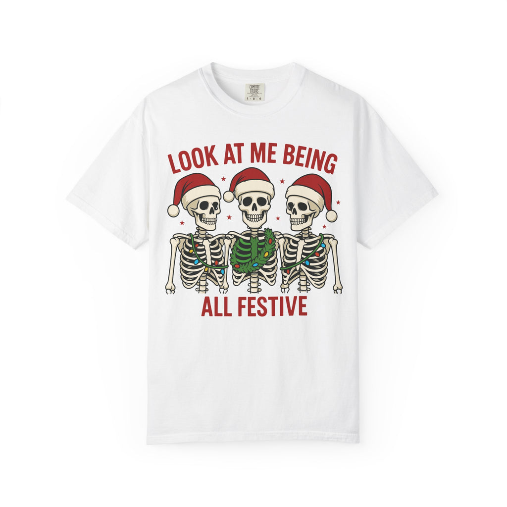 Shop Festive Skeletons Christmas Holiday T-Shirt Casual Wear for a fun, spooky seasonal look perfect for parties, gifting, and everyday style. Bring spooky cheer to your wardrobe with Festive Skeletons Christmas Holiday T-Shirt Casual Wear for relaxed seasonal celebrations. Buy Festive Skeletons Christmas Holiday T-Shirt Casual Wear, a playful choice for Christmas events, cozy gatherings, and casual outfits.