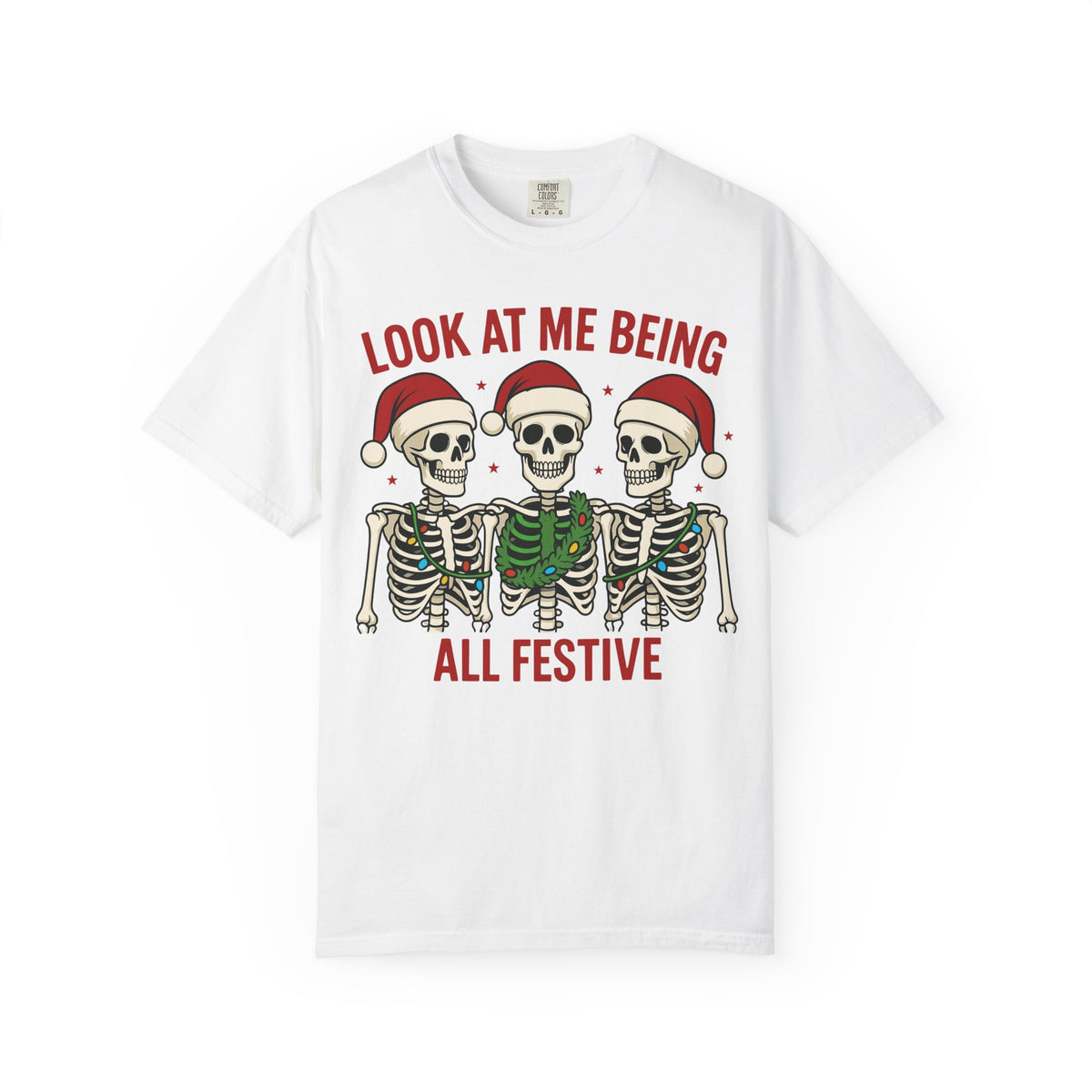 Shop Festive Skeletons Christmas Holiday T-Shirt Casual Wear for a fun, spooky seasonal look perfect for parties, gifting, and everyday style. Bring spooky cheer to your wardrobe with Festive Skeletons Christmas Holiday T-Shirt Casual Wear for relaxed seasonal celebrations. Buy Festive Skeletons Christmas Holiday T-Shirt Casual Wear, a playful choice for Christmas events, cozy gatherings, and casual outfits.