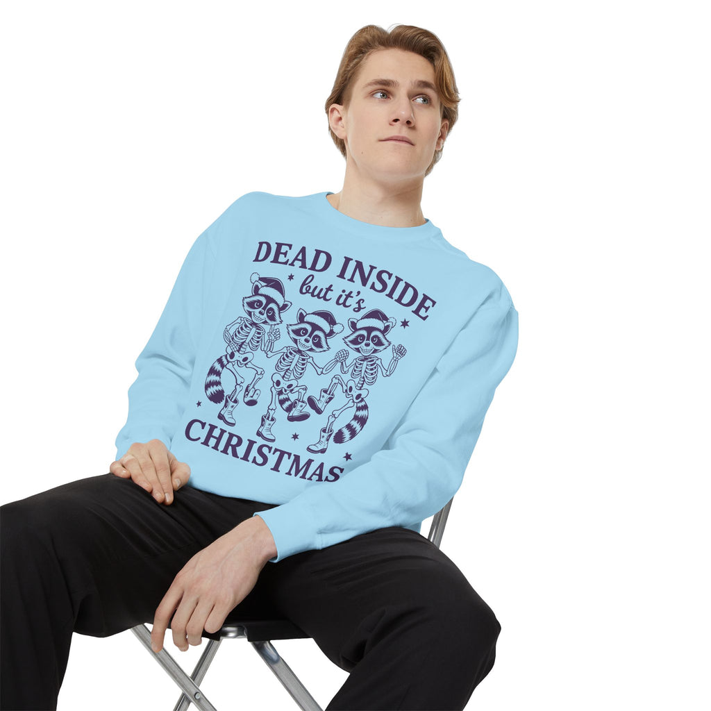Shop Dead Inside Christmas Raccoon Skeleton Sweatshirt Casual Wear, a darkly festive layer for cozy holiday style, gifting, and winter comfort. Find your new favorite festive graphic: the Dead Inside Christmas Raccoon Skeleton Sweatshirt, made for merry misfits and winter days. Celebrate the season with the Dead Inside Christmas Raccoon Skeleton Sweatshirt—perfect for fans of spooky humor and cozy holiday looks.