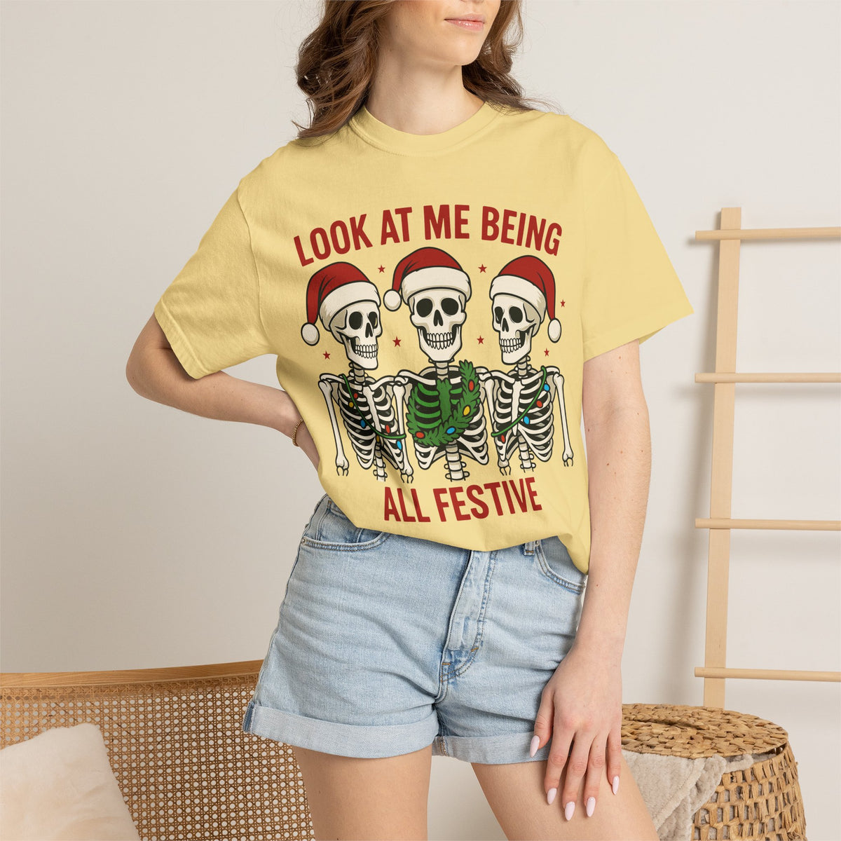 Shop Festive Skeletons Christmas Holiday T-Shirt Casual Wear for a fun, spooky seasonal look perfect for parties, gifting, and everyday style. Bring spooky cheer to your wardrobe with Festive Skeletons Christmas Holiday T-Shirt Casual Wear for relaxed seasonal celebrations. Buy Festive Skeletons Christmas Holiday T-Shirt Casual Wear, a playful choice for Christmas events, cozy gatherings, and casual outfits.