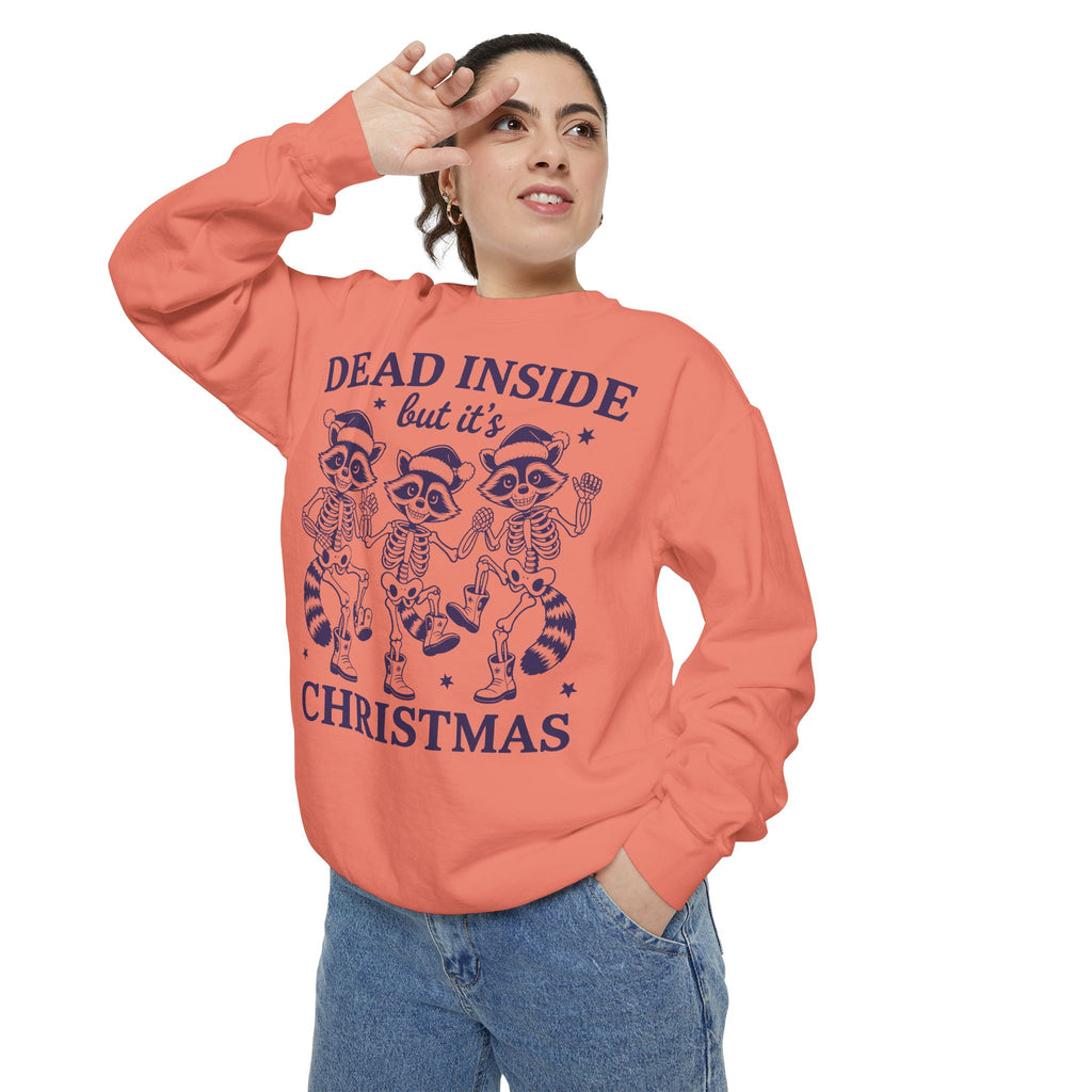 Shop Dead Inside Christmas Raccoon Skeleton Sweatshirt Casual Wear, a darkly festive layer for cozy holiday style, gifting, and winter comfort. Find your new favorite festive graphic: the Dead Inside Christmas Raccoon Skeleton Sweatshirt, made for merry misfits and winter days. Celebrate the season with the Dead Inside Christmas Raccoon Skeleton Sweatshirt—perfect for fans of spooky humor and cozy holiday looks.