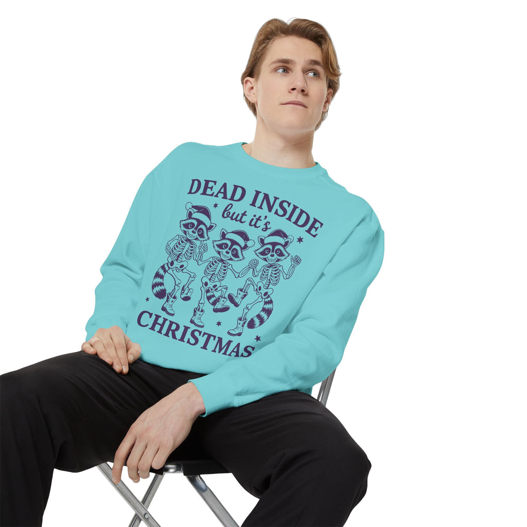 Shop Dead Inside Christmas Raccoon Skeleton Sweatshirt Casual Wear, a darkly festive layer for cozy holiday style, gifting, and winter comfort. Find your new favorite festive graphic: the Dead Inside Christmas Raccoon Skeleton Sweatshirt, made for merry misfits and winter days. Celebrate the season with the Dead Inside Christmas Raccoon Skeleton Sweatshirt—perfect for fans of spooky humor and cozy holiday looks.