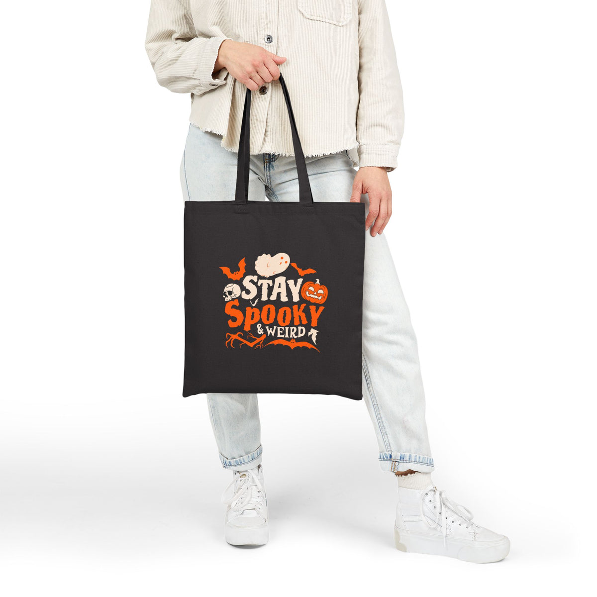 Shop Stay Spooky Weird Funny Halloween Canvas Tote Bag Online Carry Halloween essentials in a Stay Spooky Weird Funny Halloween Canvas Tote Bag. Durable, roomy, and perfect for quirky seasonal style. Show off your eerie sense of humor with the Stay Spooky Weird Funny Halloween Canvas Tote Bag, made for treats, errands, and more. Make every October outing more fun with a Stay Spooky Weird Funny Halloween Canvas Tote Bag—an ideal reusable accessory for spooky fans.