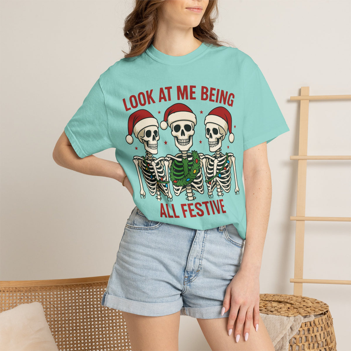 Shop Festive Skeletons Christmas Holiday T-Shirt Casual Wear for a fun, spooky seasonal look perfect for parties, gifting, and everyday style. Bring spooky cheer to your wardrobe with Festive Skeletons Christmas Holiday T-Shirt Casual Wear for relaxed seasonal celebrations. Buy Festive Skeletons Christmas Holiday T-Shirt Casual Wear, a playful choice for Christmas events, cozy gatherings, and casual outfits.