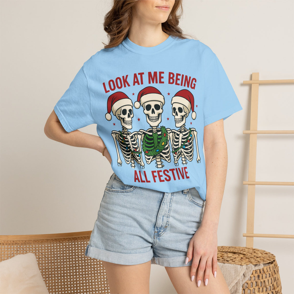 Shop Festive Skeletons Christmas Holiday T-Shirt Casual Wear for a fun, spooky seasonal look perfect for parties, gifting, and everyday style. Bring spooky cheer to your wardrobe with Festive Skeletons Christmas Holiday T-Shirt Casual Wear for relaxed seasonal celebrations. Buy Festive Skeletons Christmas Holiday T-Shirt Casual Wear, a playful choice for Christmas events, cozy gatherings, and casual outfits.