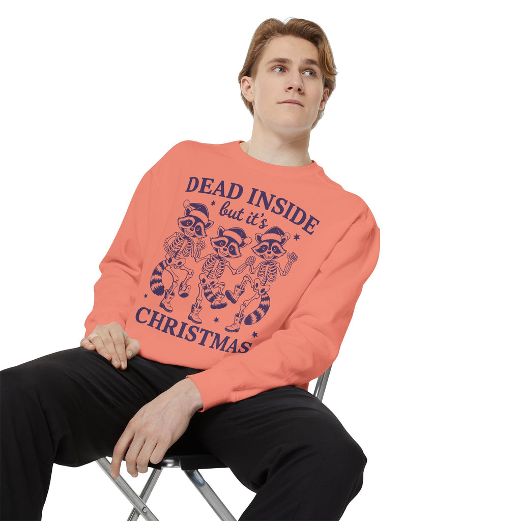 Shop Dead Inside Christmas Raccoon Skeleton Sweatshirt Casual Wear, a darkly festive layer for cozy holiday style, gifting, and winter comfort. Find your new favorite festive graphic: the Dead Inside Christmas Raccoon Skeleton Sweatshirt, made for merry misfits and winter days. Celebrate the season with the Dead Inside Christmas Raccoon Skeleton Sweatshirt—perfect for fans of spooky humor and cozy holiday looks.