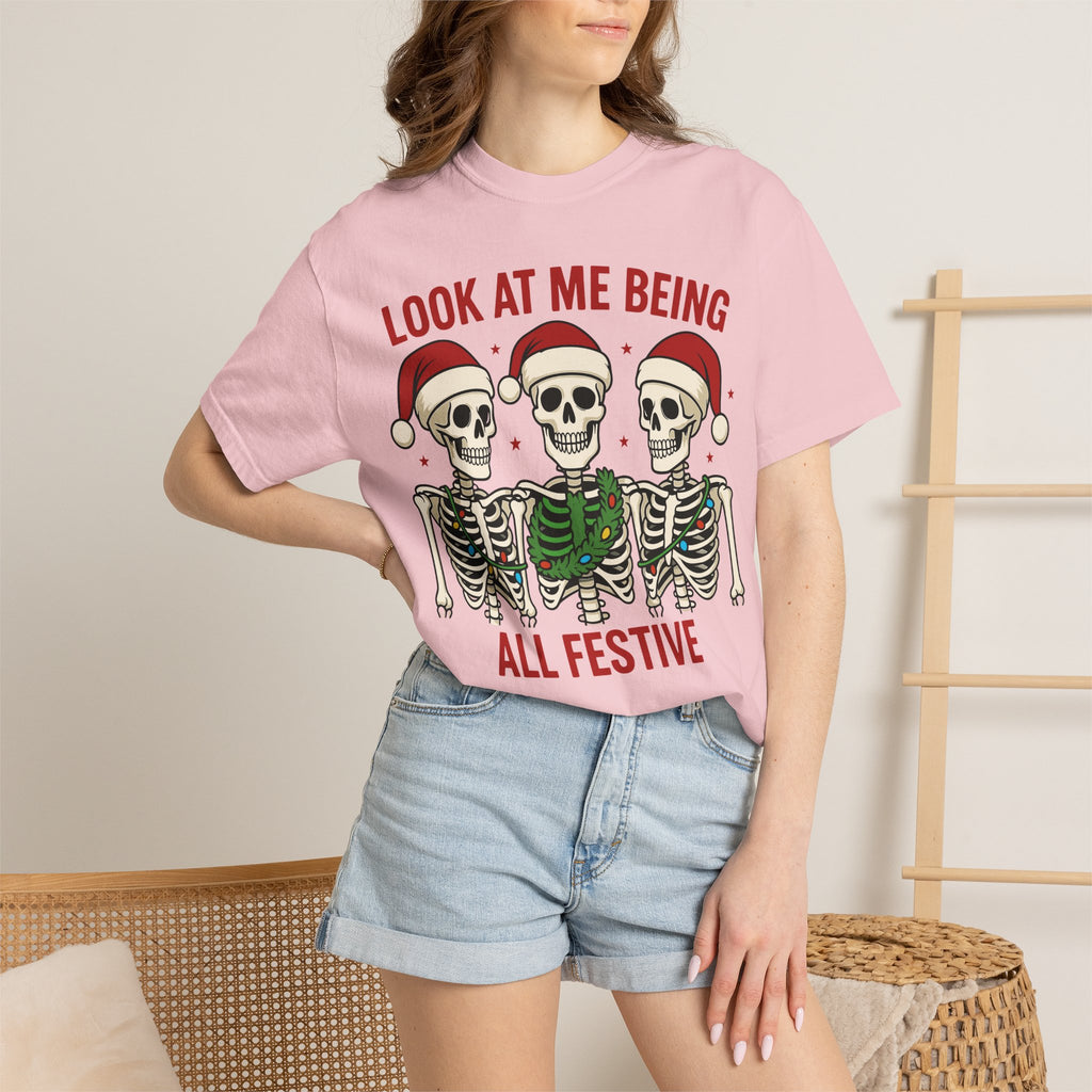 Shop Festive Skeletons Christmas Holiday T-Shirt Casual Wear for a fun, spooky seasonal look perfect for parties, gifting, and everyday style. Bring spooky cheer to your wardrobe with Festive Skeletons Christmas Holiday T-Shirt Casual Wear for relaxed seasonal celebrations. Buy Festive Skeletons Christmas Holiday T-Shirt Casual Wear, a playful choice for Christmas events, cozy gatherings, and casual outfits.