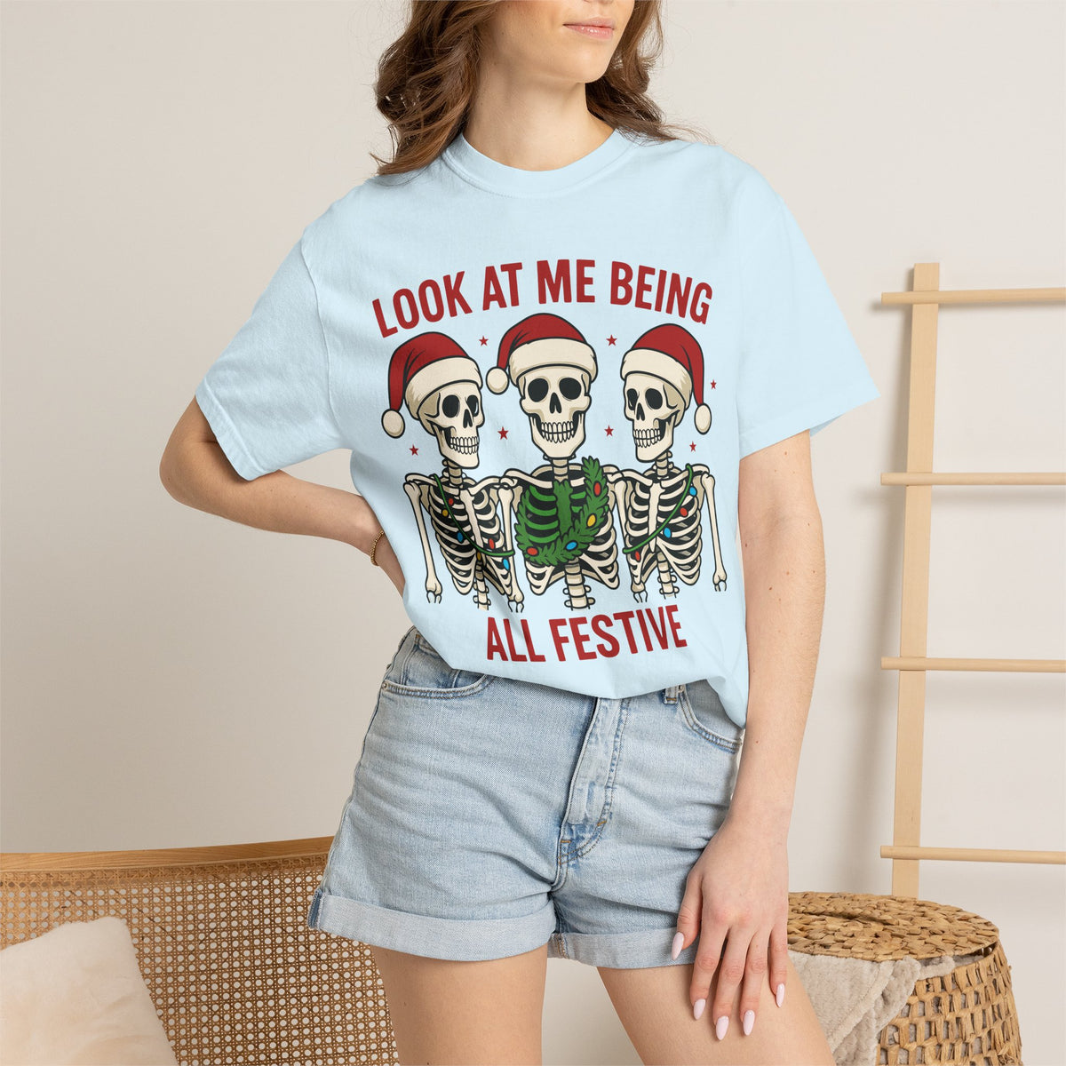 Shop Festive Skeletons Christmas Holiday T-Shirt Casual Wear for a fun, spooky seasonal look perfect for parties, gifting, and everyday style. Bring spooky cheer to your wardrobe with Festive Skeletons Christmas Holiday T-Shirt Casual Wear for relaxed seasonal celebrations. Buy Festive Skeletons Christmas Holiday T-Shirt Casual Wear, a playful choice for Christmas events, cozy gatherings, and casual outfits.