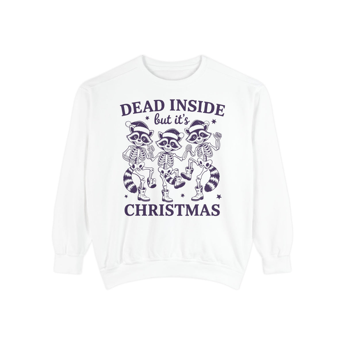 Shop Dead Inside Christmas Raccoon Skeleton Sweatshirt Casual Wear, a darkly festive layer for cozy holiday style, gifting, and winter comfort. Find your new favorite festive graphic: the Dead Inside Christmas Raccoon Skeleton Sweatshirt, made for merry misfits and winter days. Celebrate the season with the Dead Inside Christmas Raccoon Skeleton Sweatshirt—perfect for fans of spooky humor and cozy holiday looks.