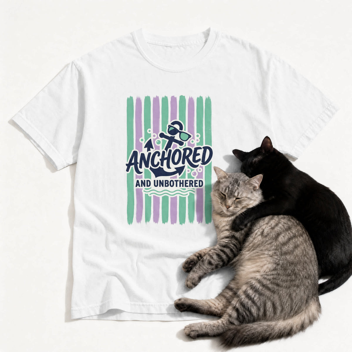 Buy Anchored and Unbothered Nautical Graphic T-Shirt for Sale Online Shop the Anchored and Unbothered Nautical Graphic T-Shirt for a relaxed maritime look that brings playful attitude to everyday casual outfits. Make waves in the Anchored and Unbothered Nautical Graphic T-Shirt, a bold choice for sailors, beach lovers, and weekend adventures. Show off laid-back coastal style with the Anchored and Unbothered Nautical Graphic T-Shirt, made for beach days, boating, and easygoing vibes.