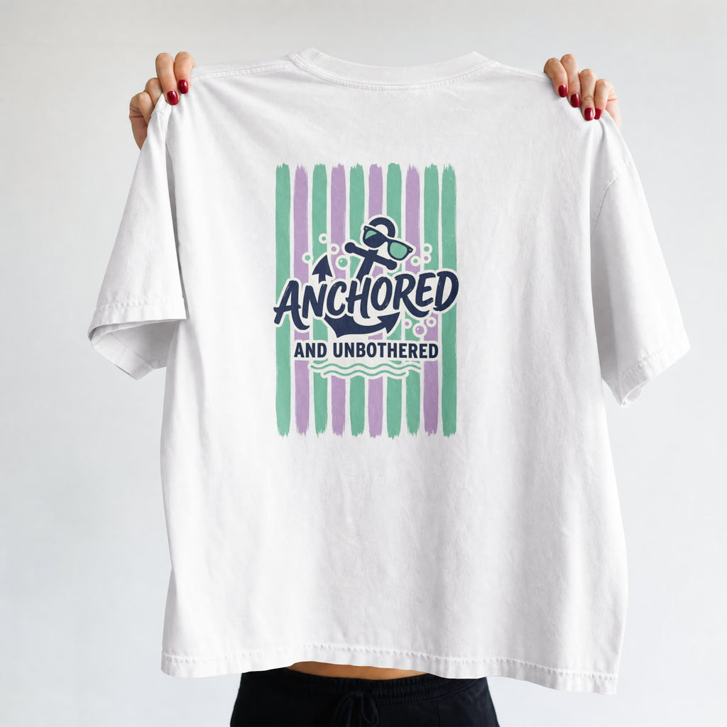Buy Anchored and Unbothered Nautical Graphic T-Shirt for Sale Online Shop the Anchored and Unbothered Nautical Graphic T-Shirt for a relaxed maritime look that brings playful attitude to everyday casual outfits. Make waves in the Anchored and Unbothered Nautical Graphic T-Shirt, a bold choice for sailors, beach lovers, and weekend adventures. Show off laid-back coastal style with the Anchored and Unbothered Nautical Graphic T-Shirt, made for beach days, boating, and easygoing vibes.