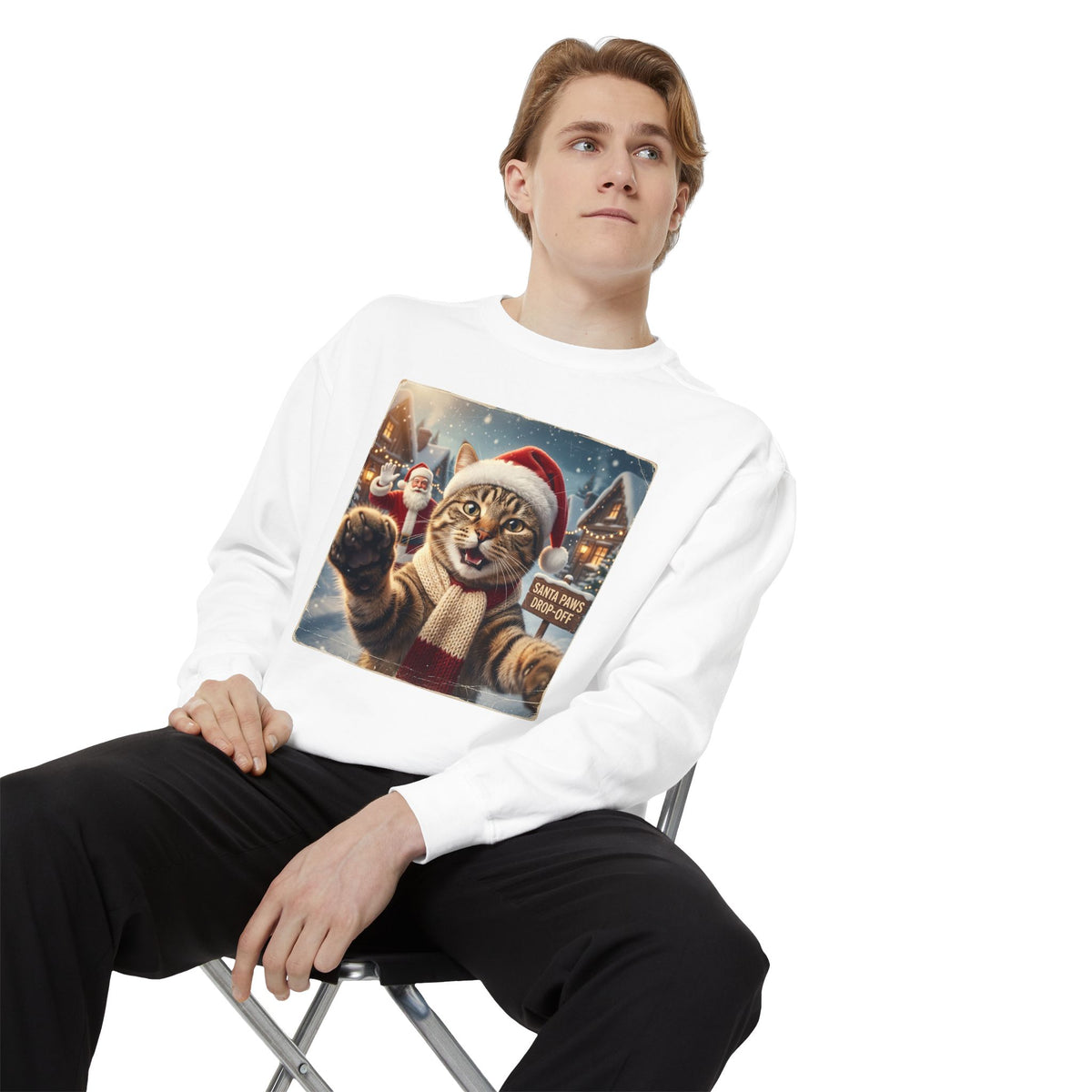 Shop Funny Festive Santa Cat Christmas Sweatshirt for Casual Outfits, a cozy, playful pick for holiday parties, lounging, and seasonal style. Add feline festive flair with the Festive Santa Cat Christmas Sweatshirt for Casual Outfits, perfect for cozy winter looks and holiday fun. Buy Festive Santa Cat Christmas Sweatshirt for Casual Outfits—soft, cheerful holiday wear made for gift giving and everyday comfort.