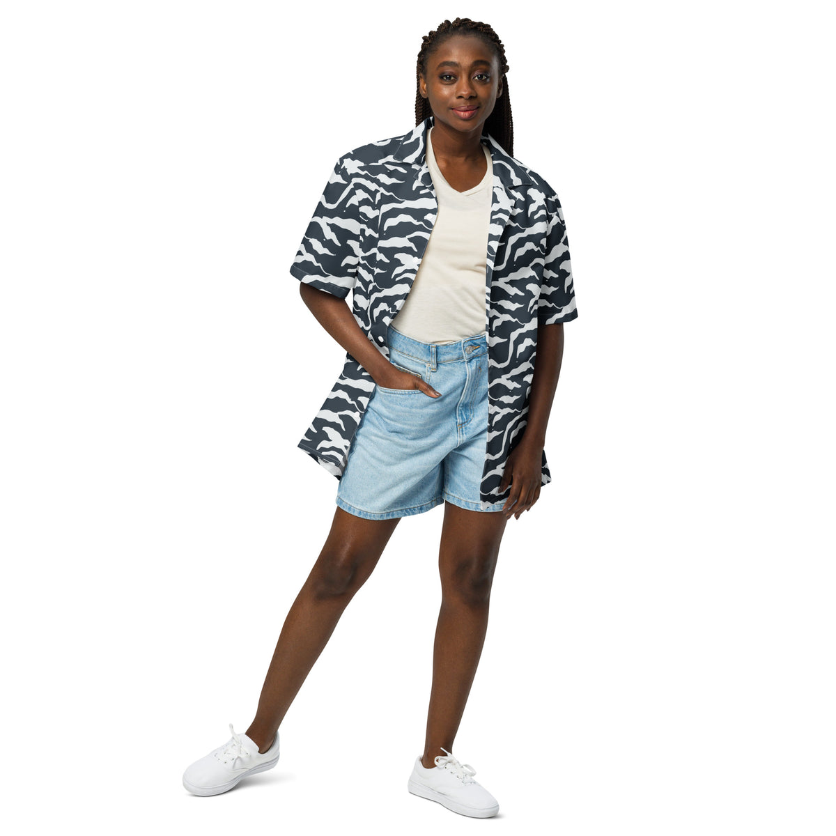 Shop Unique Camo Pattern Button Shirt in Wavy Organic Stripes Casual Wear for an artful take on camouflage, designed to elevate casual outfits. Order Camo Pattern Button Shirt in Wavy Organic Stripes, a bold, versatile layer that brings standout texture to everyday looks. Purchase Camo Pattern Button Shirt in Wavy Organic Stripes—an expressive statement piece with a fresh, modern camouflage feel.