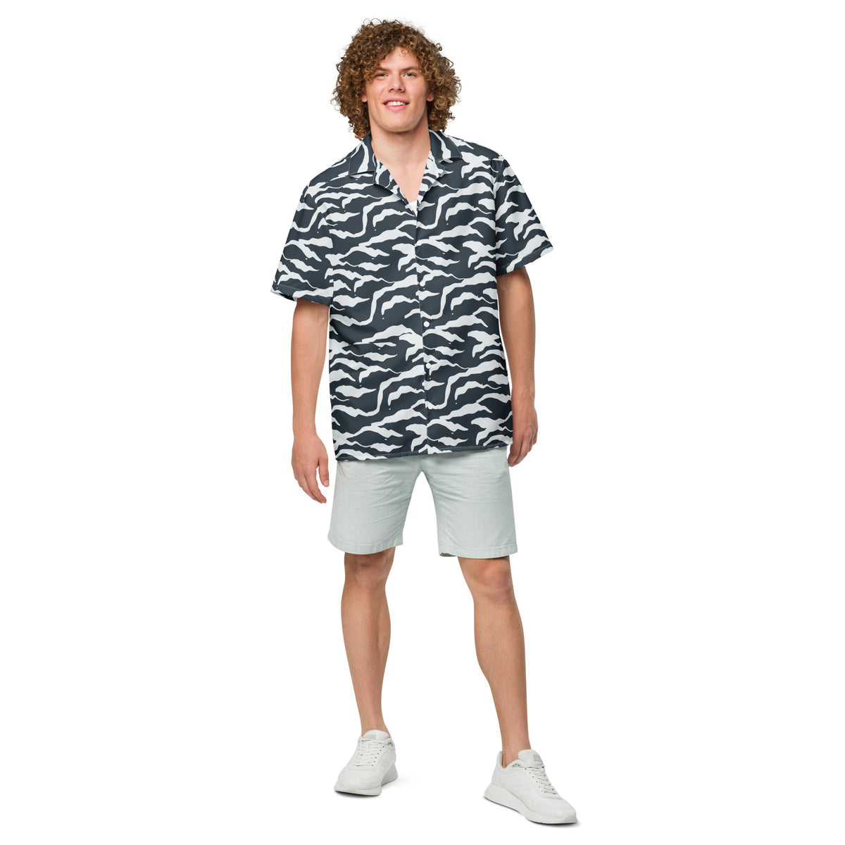Shop Unique Camo Pattern Button Shirt in Wavy Organic Stripes Casual Wear for an artful take on camouflage, designed to elevate casual outfits. Order Camo Pattern Button Shirt in Wavy Organic Stripes, a bold, versatile layer that brings standout texture to everyday looks. Purchase Camo Pattern Button Shirt in Wavy Organic Stripes—an expressive statement piece with a fresh, modern camouflage feel.
