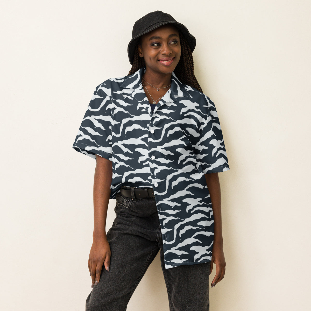 Shop Unique Camo Pattern Button Shirt in Wavy Organic Stripes Casual Wear for an artful take on camouflage, designed to elevate casual outfits. Order Camo Pattern Button Shirt in Wavy Organic Stripes, a bold, versatile layer that brings standout texture to everyday looks. Purchase Camo Pattern Button Shirt in Wavy Organic Stripes—an expressive statement piece with a fresh, modern camouflage feel.