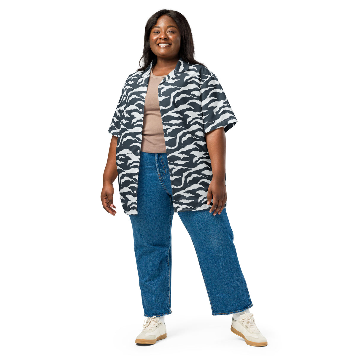 Shop Unique Camo Pattern Button Shirt in Wavy Organic Stripes Casual Wear for an artful take on camouflage, designed to elevate casual outfits. Order Camo Pattern Button Shirt in Wavy Organic Stripes, a bold, versatile layer that brings standout texture to everyday looks. Purchase Camo Pattern Button Shirt in Wavy Organic Stripes—an expressive statement piece with a fresh, modern camouflage feel.