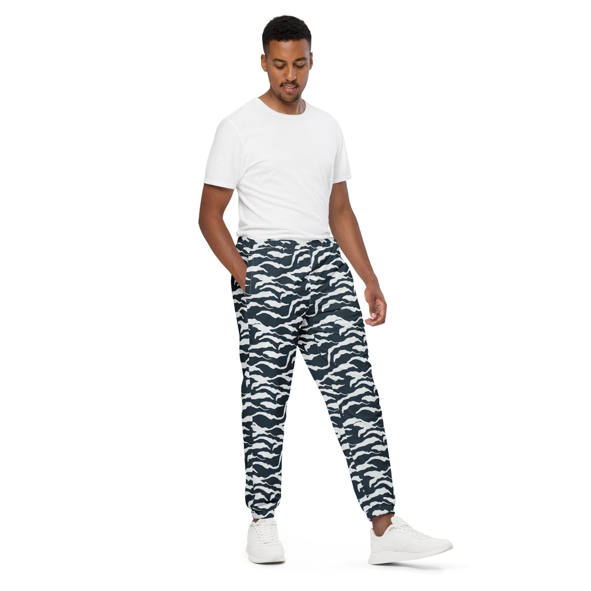 Shop Wavy Organic Camo Stripes Unisex Track Pants Casual Wear for a standout look, soft organic fabric, and relaxed comfort from street to sofa. Upgrade your casual wardrobe with Wavy Organic Camo Stripes Unisex Track Pants—designed for versatile style and all-day comfort. Buy Wavy Organic Camo Stripes Unisex Track Pants, blending bold style, organic comfort, and an easy fit for everyday movement.