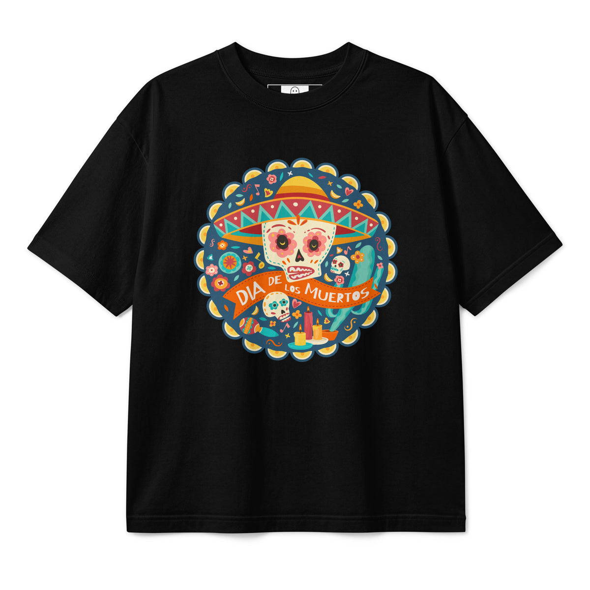 Shop Cool Traditional Mexican Skull Crew Neck Boxy T-Shirt for Casual Wear, featuring a bold graphic tees, relaxed fit, and everyday comfort. Refresh your wardrobe with Traditional Mexican Skull Crew Neck Boxy T-Shirt Casual Wear—an easygoing statement piece for any day. Buy Traditional Mexican Skull Crew Neck Boxy T-Shirt Casual Wear with striking style, a roomy silhouette, and soft daily comfort.