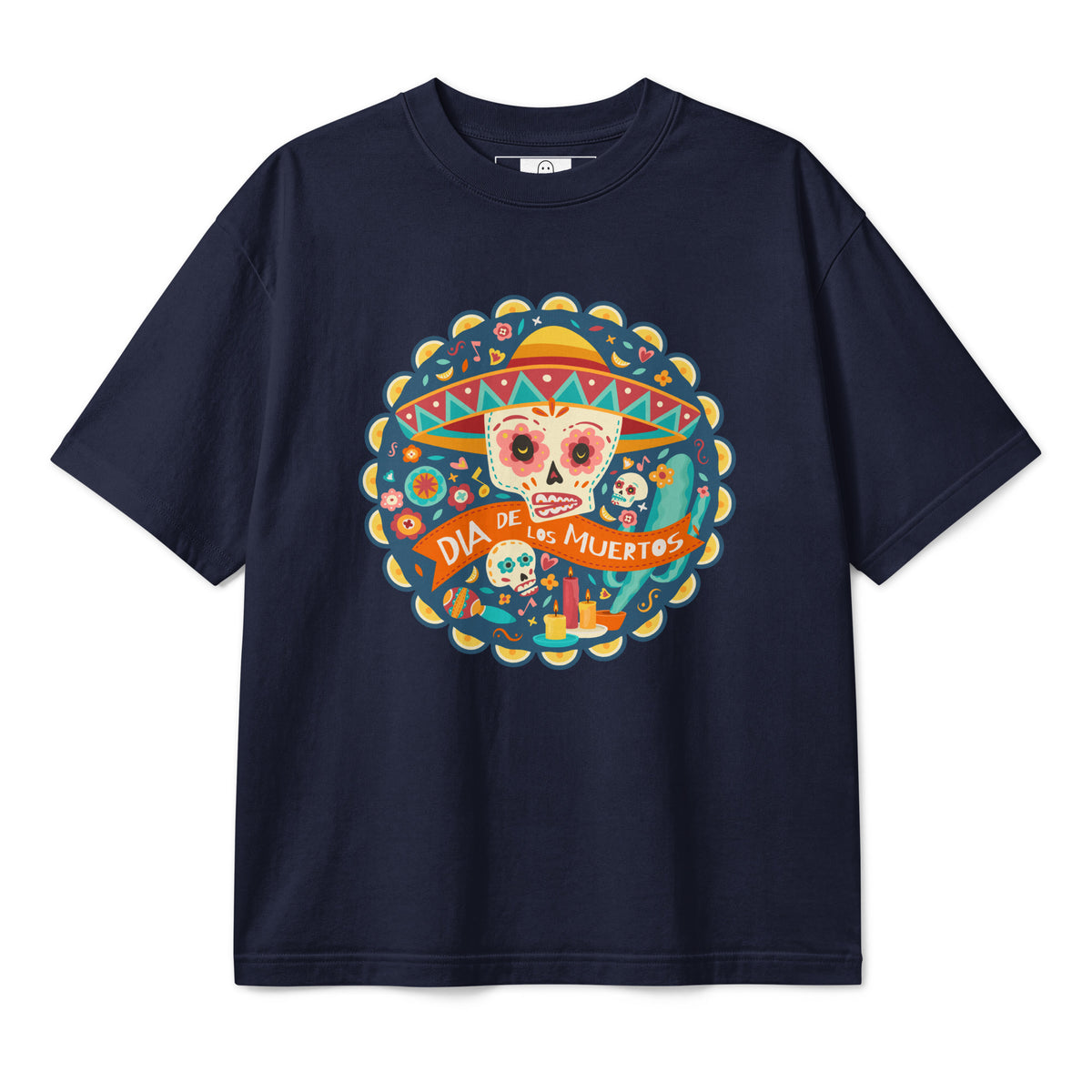 Shop Cool Traditional Mexican Skull Crew Neck Boxy T-Shirt for Casual Wear, featuring a bold graphic tees, relaxed fit, and everyday comfort. Refresh your wardrobe with Traditional Mexican Skull Crew Neck Boxy T-Shirt Casual Wear—an easygoing statement piece for any day. Buy Traditional Mexican Skull Crew Neck Boxy T-Shirt Casual Wear with striking style, a roomy silhouette, and soft daily comfort.