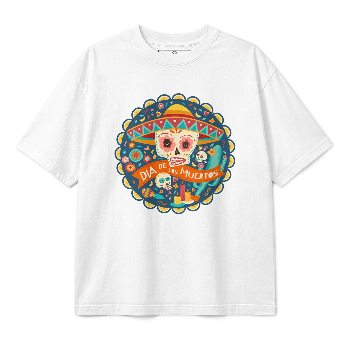 Shop Cool Traditional Mexican Skull Crew Neck Boxy T-Shirt for Casual Wear, featuring a bold graphic tees, relaxed fit, and everyday comfort. Refresh your wardrobe with Traditional Mexican Skull Crew Neck Boxy T-Shirt Casual Wear—an easygoing statement piece for any day. Buy Traditional Mexican Skull Crew Neck Boxy T-Shirt Casual Wear with striking style, a roomy silhouette, and soft daily comfort.