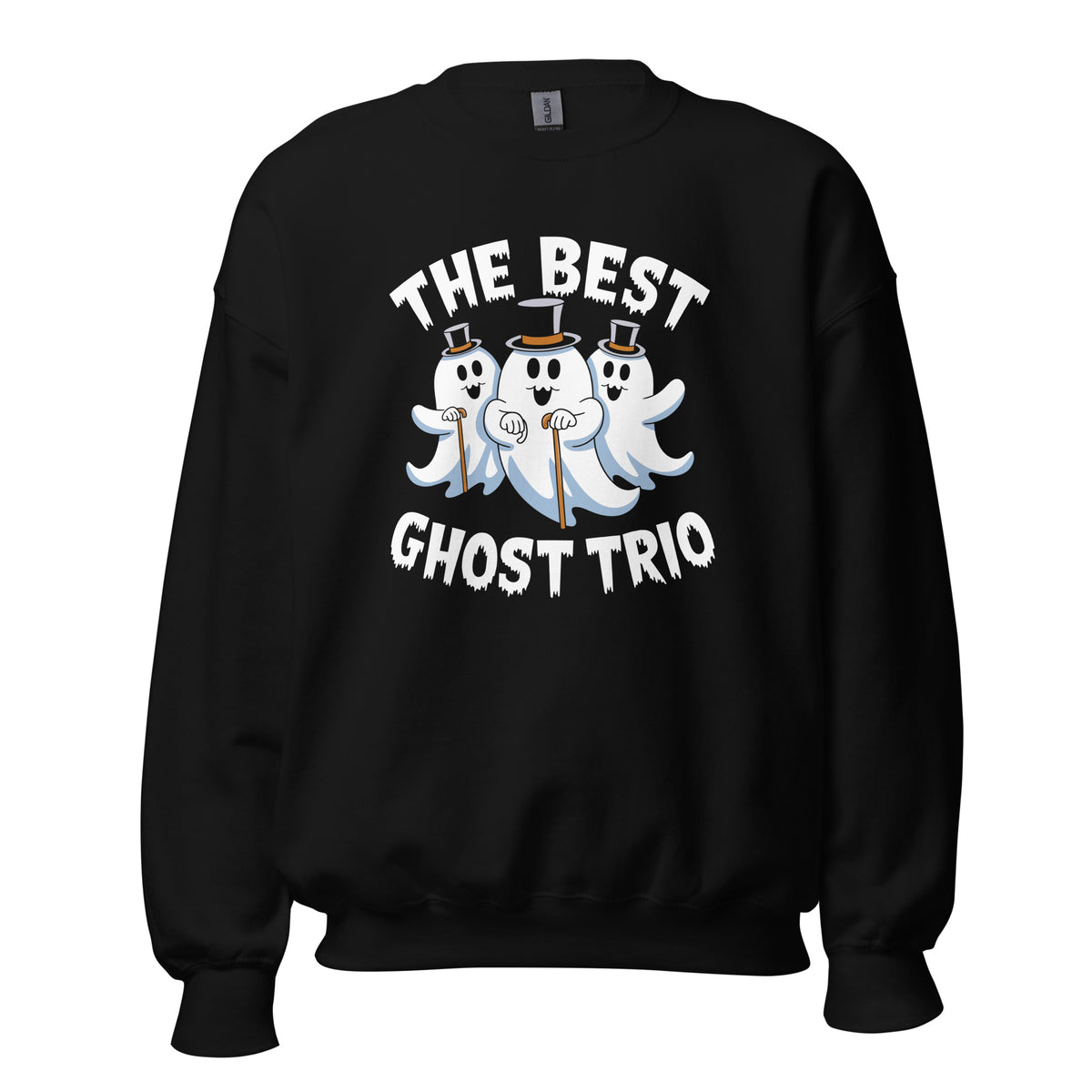 Celebrate spooky season in The Best Ghost Trio Halloween Crewneck Sweatshirt, a comfy, eye-catching layer for Halloween parties and fall days.