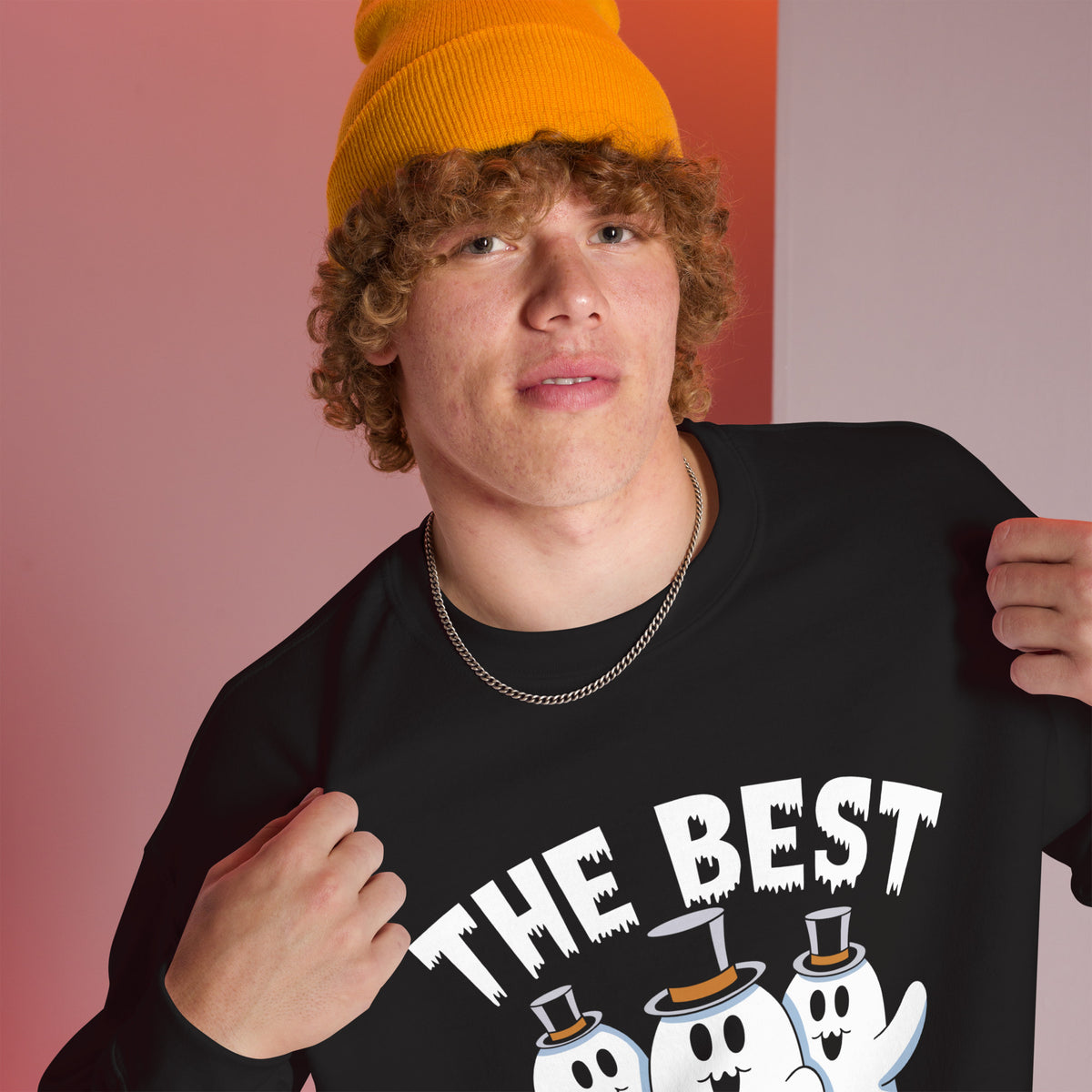 Shop The Best Ghost Trio Halloween Crewneck Sweatshirt for cozy seasonal style, featuring a playful spooky design perfect for fall.