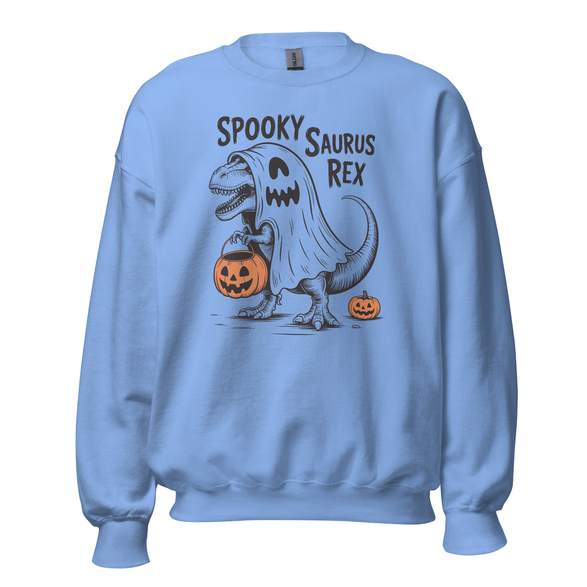 Celebrate in comfort with the Spooky Saurus Rex Dinosaur Ghost Sweatshirt for Festive Wear, perfect for Halloween fun, gifting, and fall outfits.