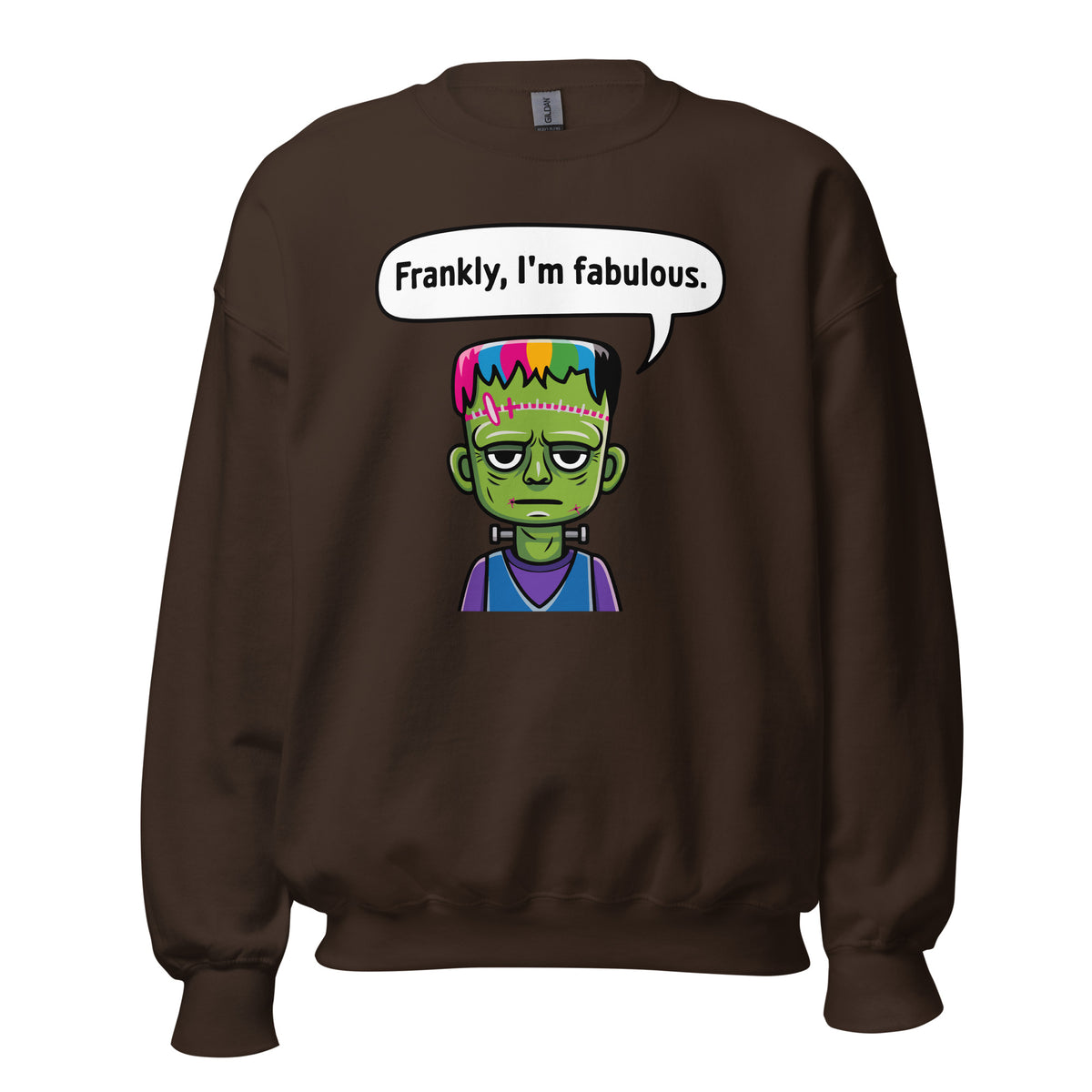 Buy Frankly, I'm Fabulous: Frankenstein Sweatshirt Casual Wear for Sale, blending cozy comfort and iconic monster flair.