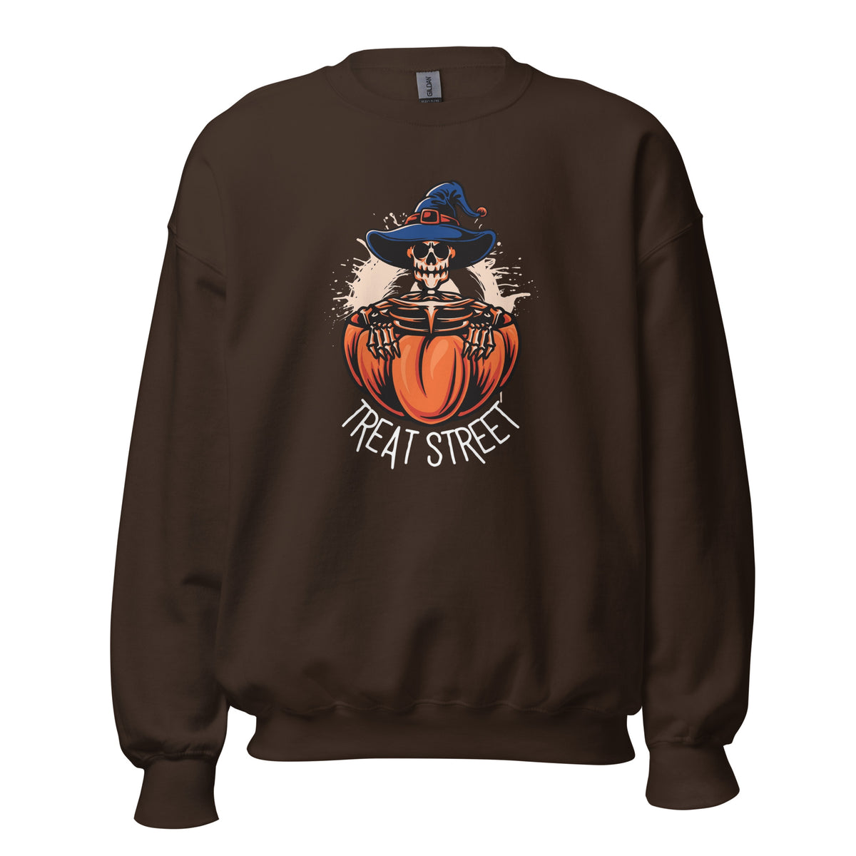 Shop Best Treat Street Halloween Skull Crewneck Sweatshirt for a bold skull design, soft comfort, and effortless seasonal style.
