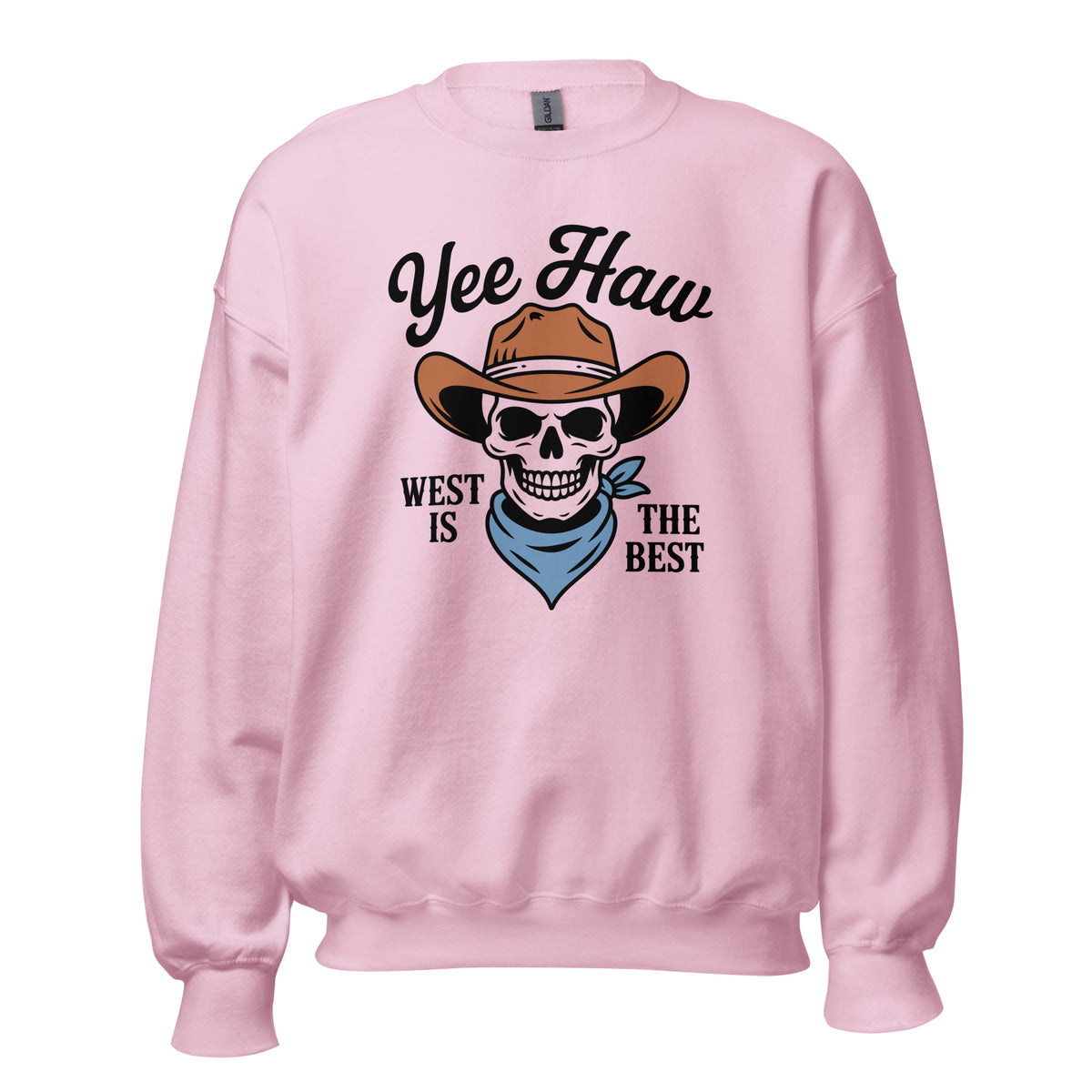 Get ready to ride in style with the Yee Haw West Is the Best Cowboy Skull Sweatshirt! This cozy, eye-catching piece features a bold skull design, perfect for showcasing your western spirit. Ideal for chilly nights around the campfire or casual outings, it combines comfort with a touch of rugged charm. Don this sweatshirt and let everyone know that the wild west is where you belong!