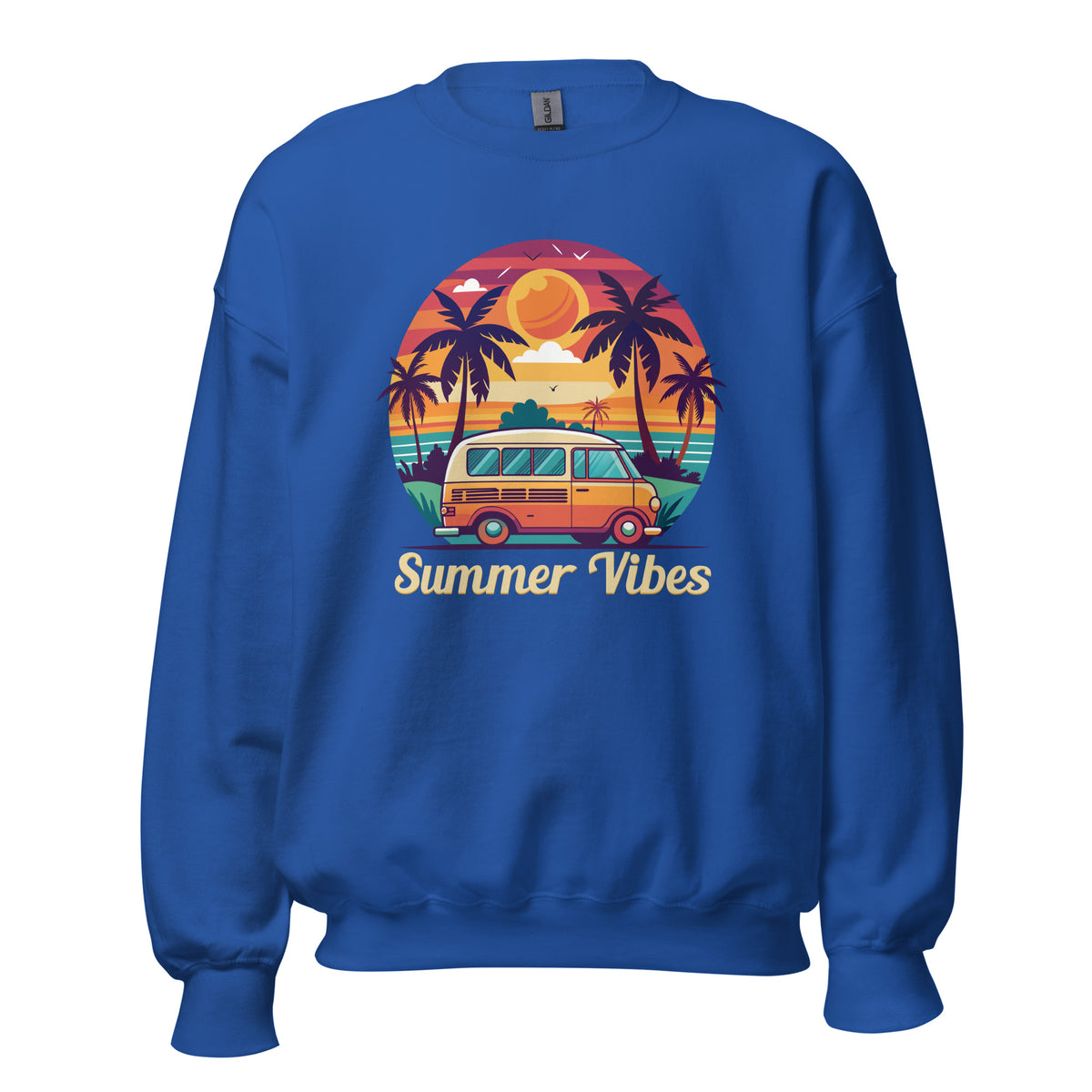 Add retro flair to your wardrobe with the Summer Vibes Sunset Van Crewneck Sweatshirt for Casual Wear—ideal for cool nights and weekends.