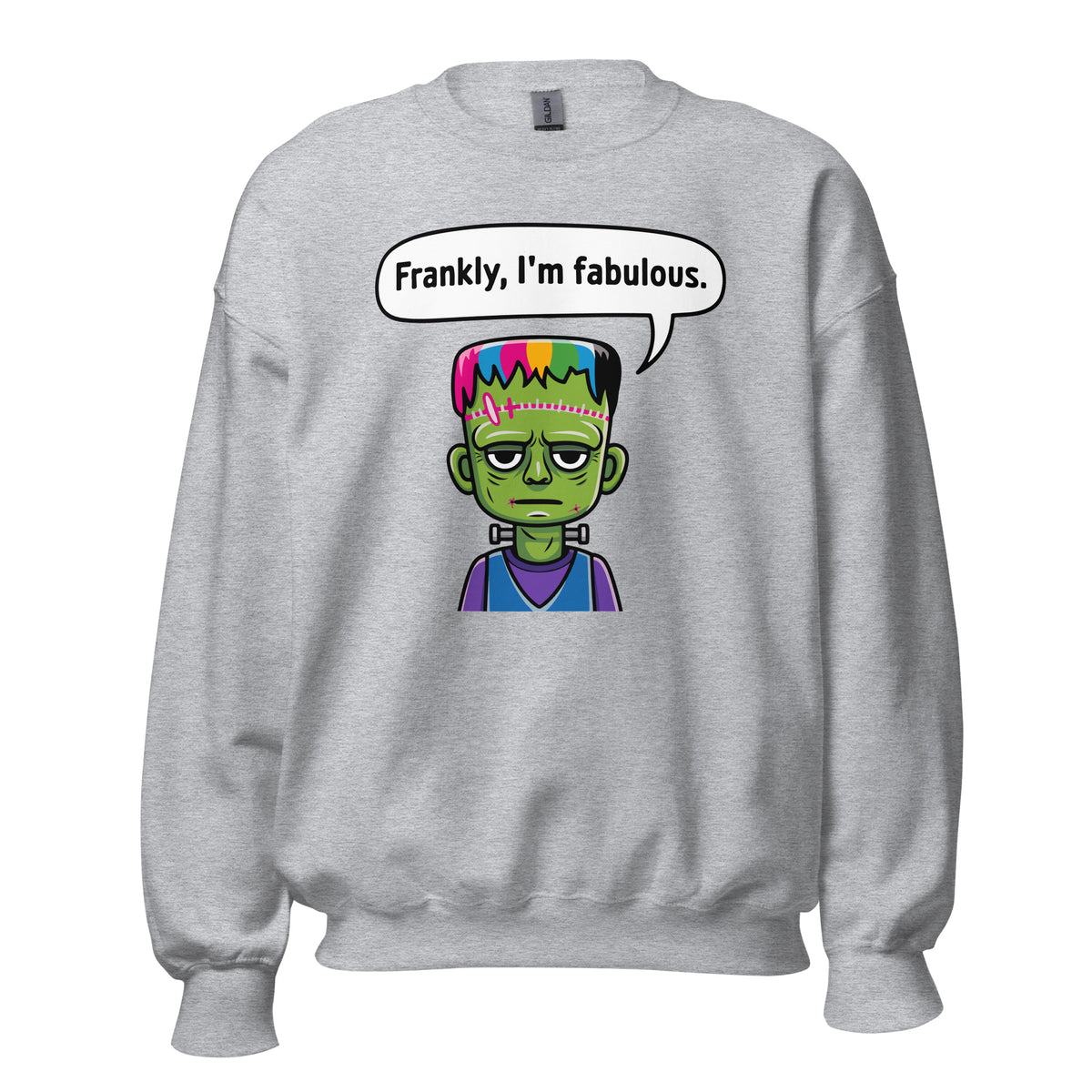 Buy Frankly, I'm Fabulous: Frankenstein Sweatshirt Casual Wear for Sale, blending cozy comfort and iconic monster flair.